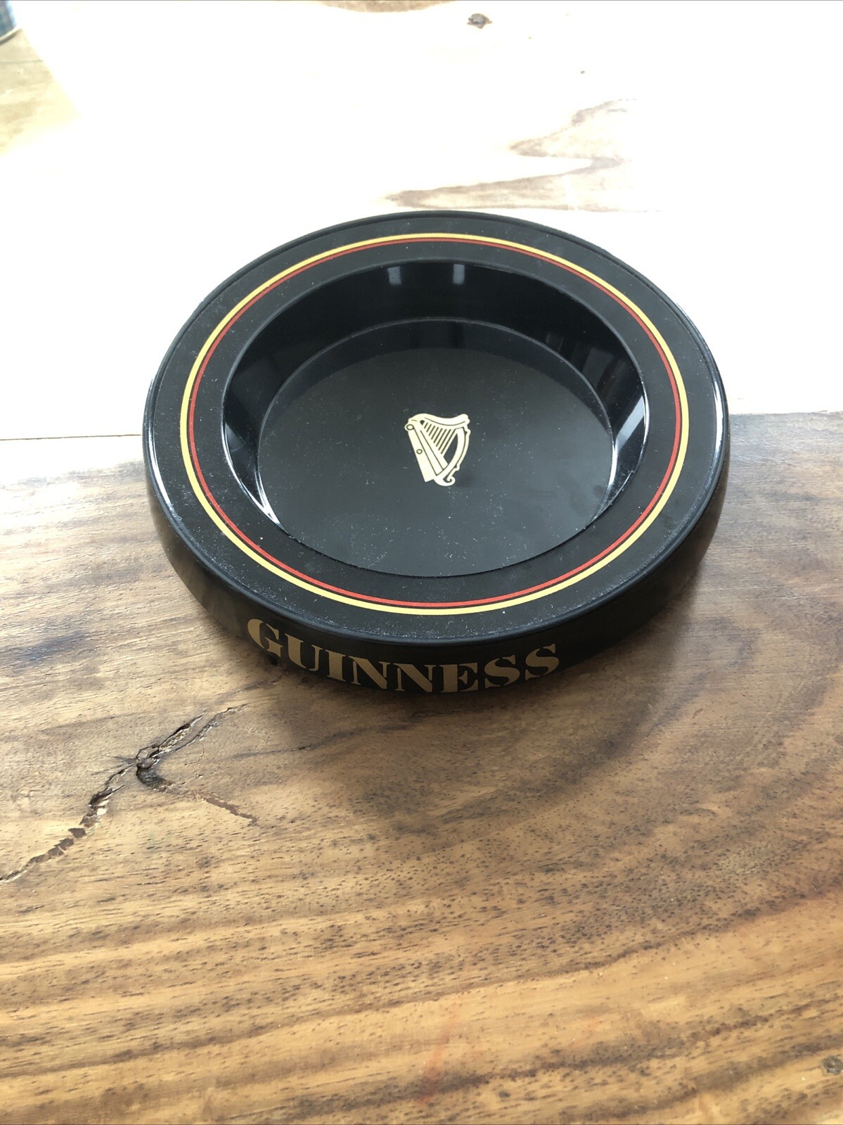 Vintage Guinness Beer Melamine Black Ashtray Made In England Advertising
