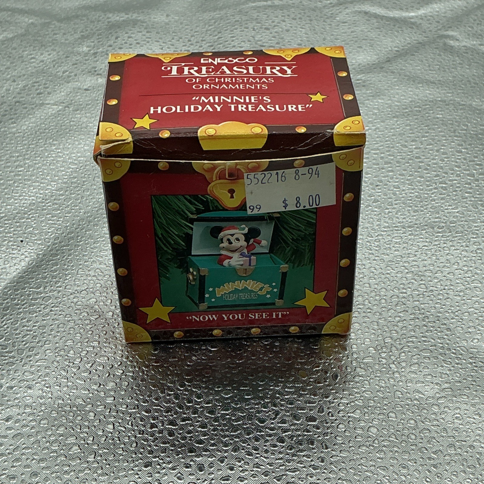 Enesco Ornament Minnie Mouse Holiday Treasure Now You See It Treasure Chest VTG