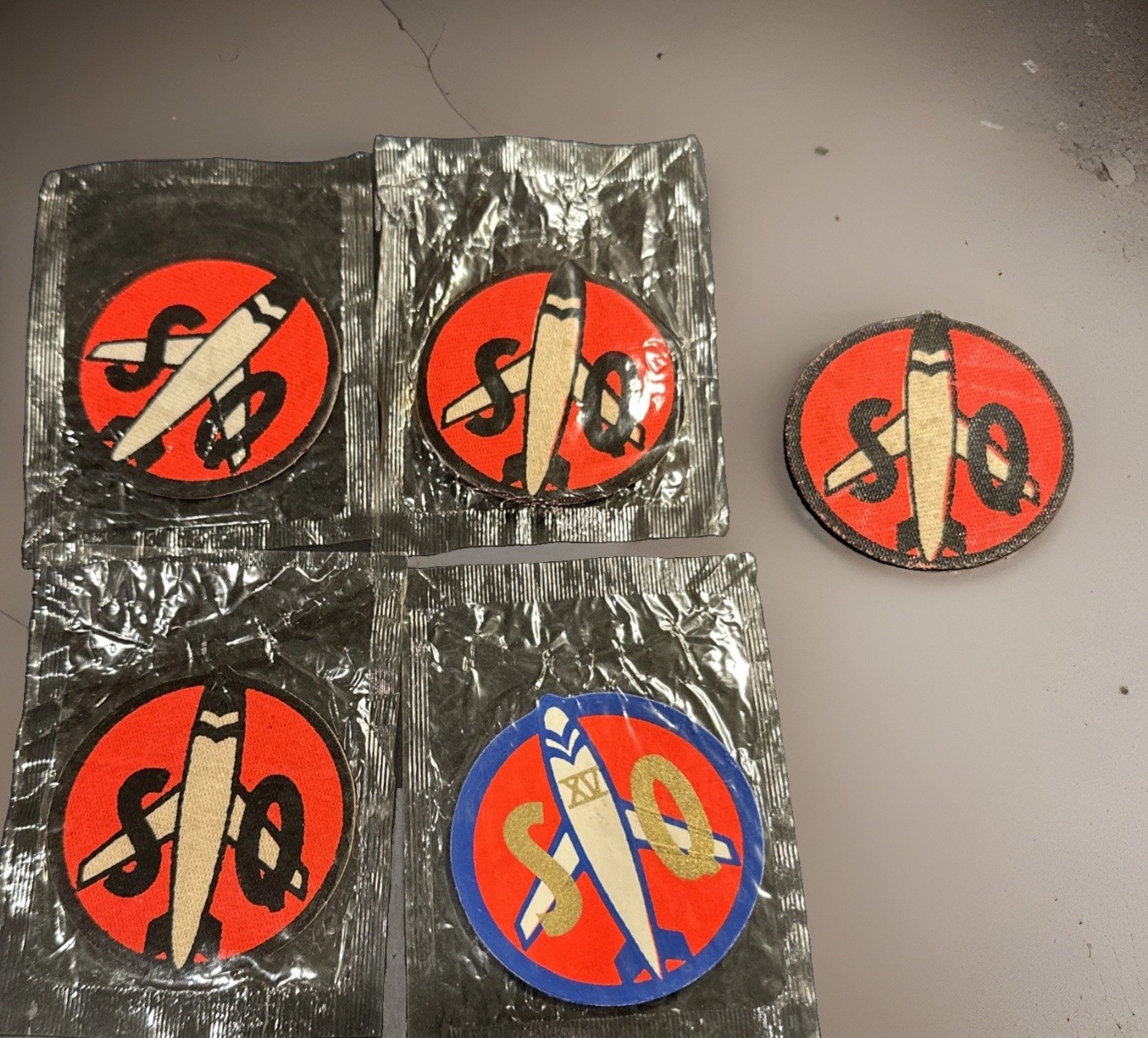 Vintage 1957 Captain Midnight Secret Squadron Felt Emblems Lot 5 Ovaltine Sealed