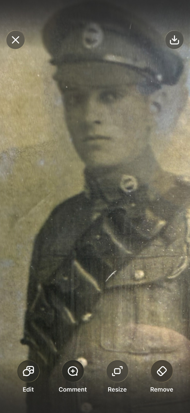 Title: Antique British Military Portrait Photo Possible Scout S Sleeve Badge Fra