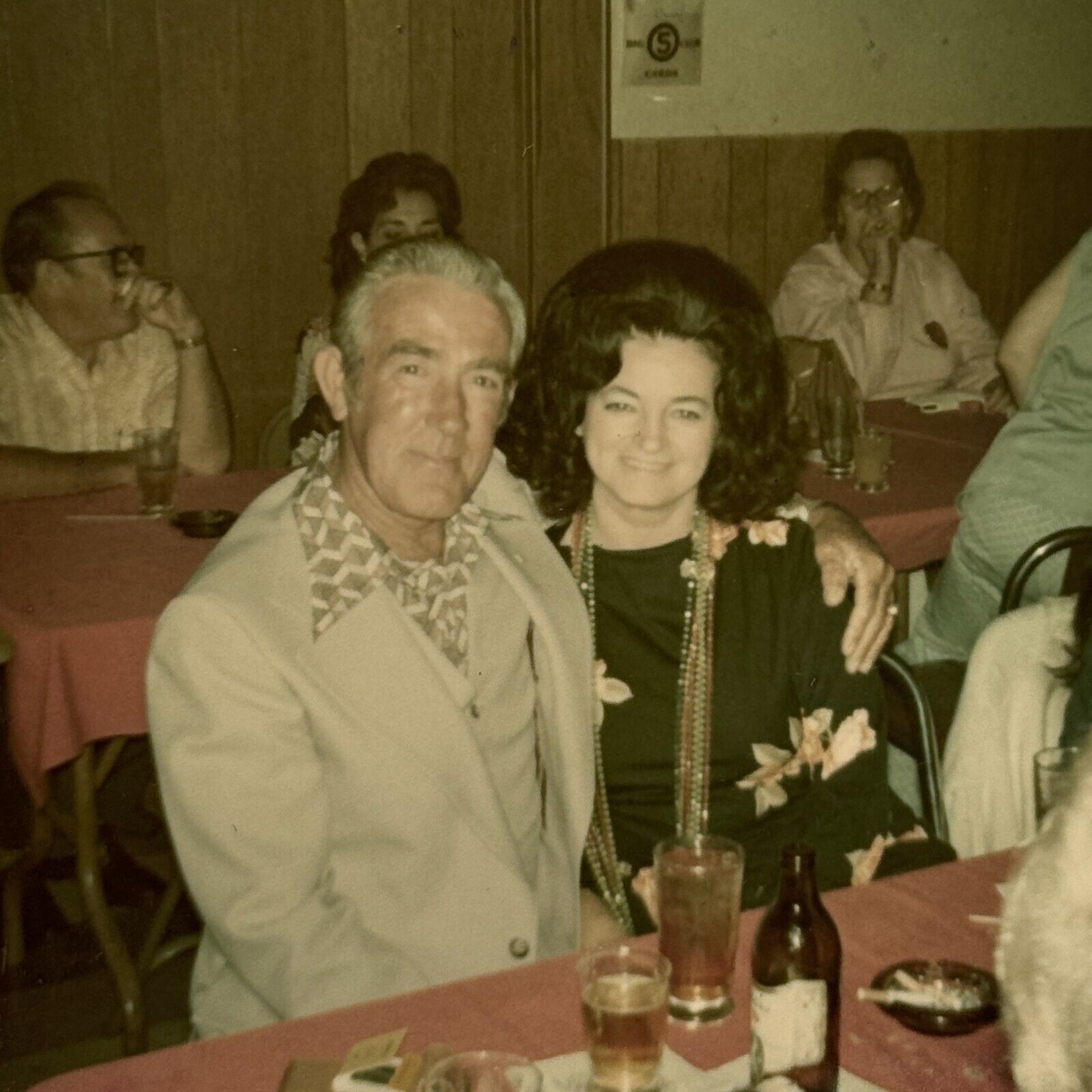2A Photograph Cute Older Couple Handsome Old Man Woman Big Hair 1970\'s