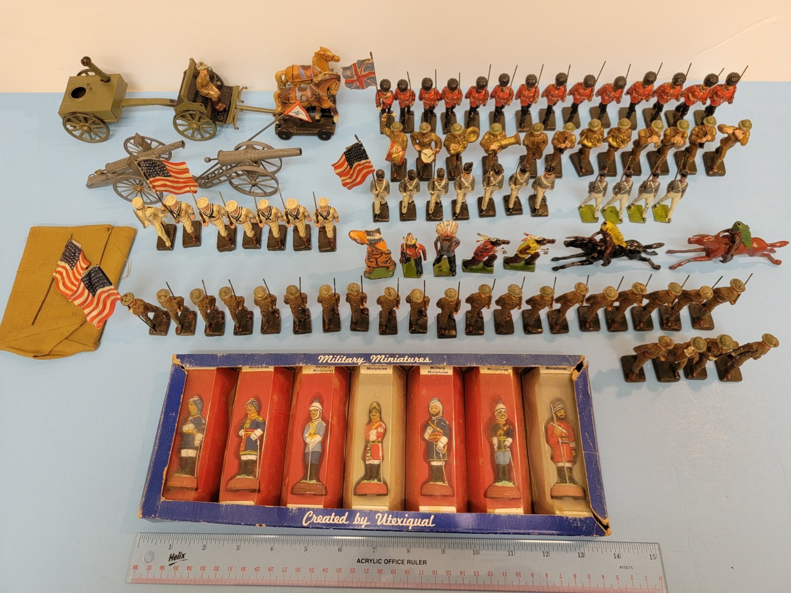 90 Pc. Collect. of Lineol Militaria and Related Items Largely from 1930s Germany