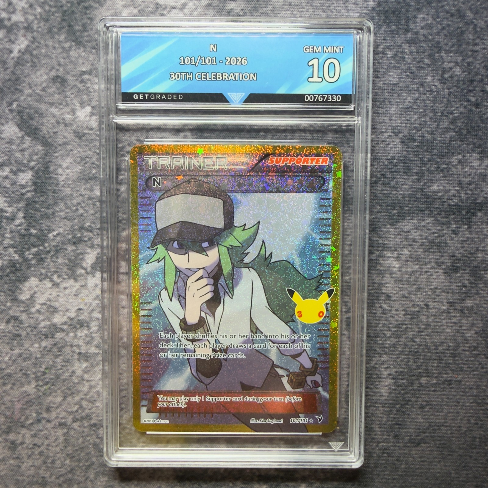 N 101/101 2026 Pokemon 30th Celebration GetGraded 10 Art Label