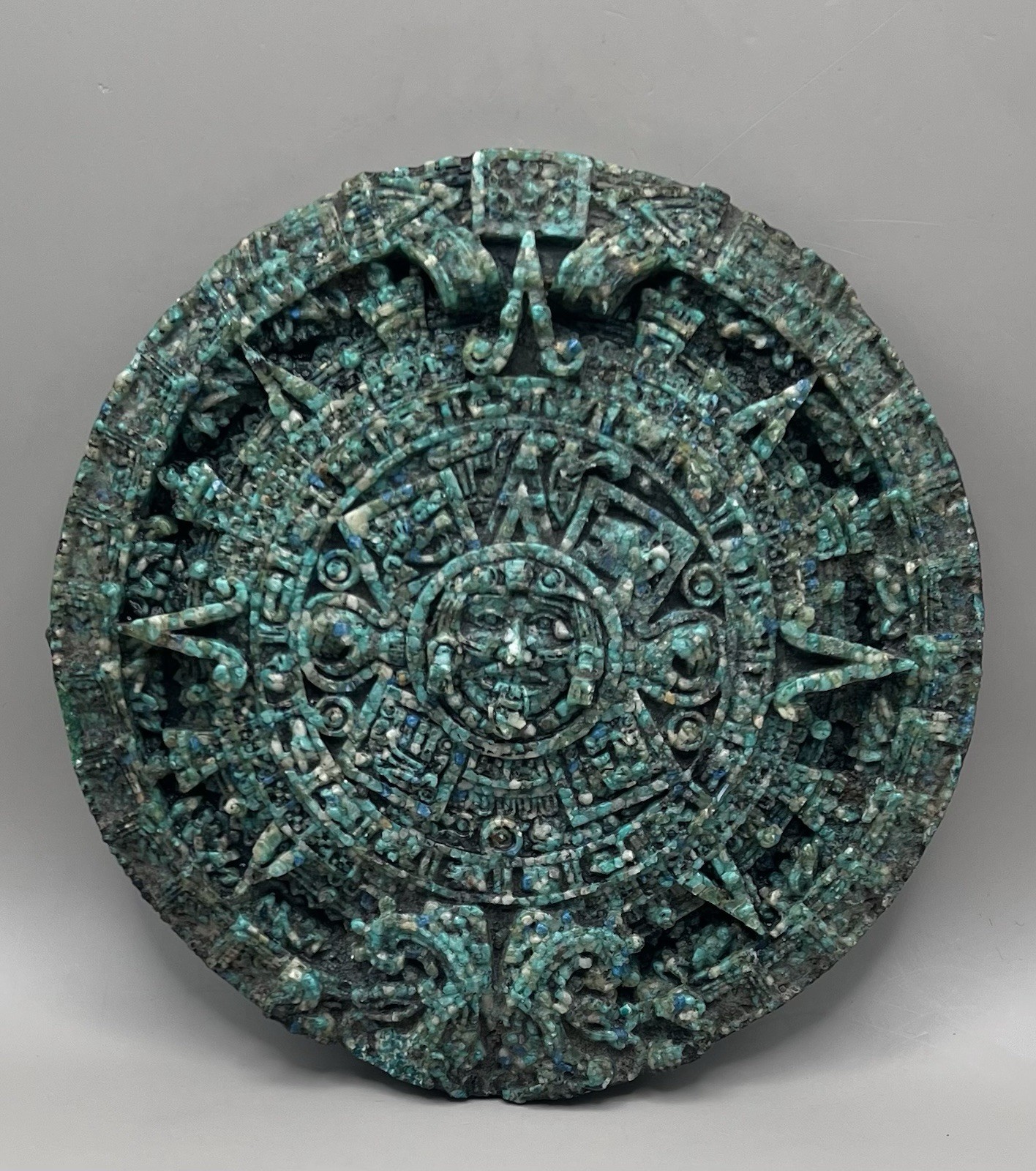 Vintage El Arte Azteca Mayan/Aztec Mexican Resin Wall Plaque Calendar 7\