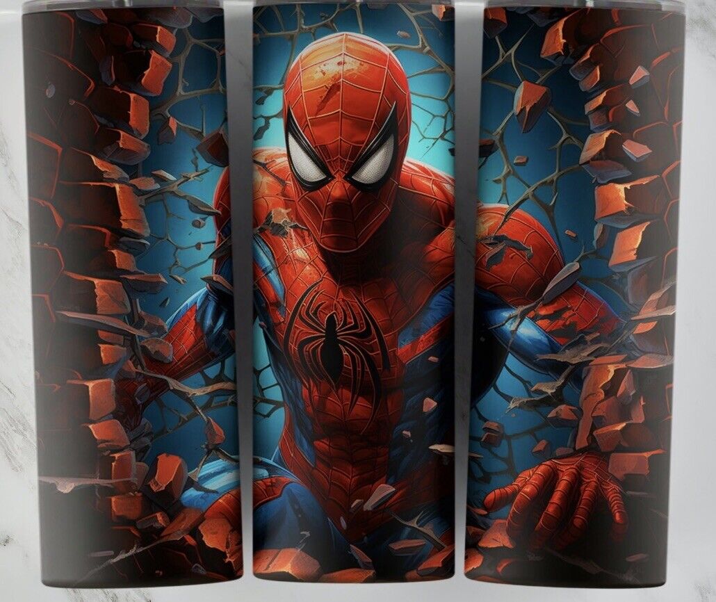 1pc New Stainless Steel 20oz SpiderMan Tumbler SkinnyCup