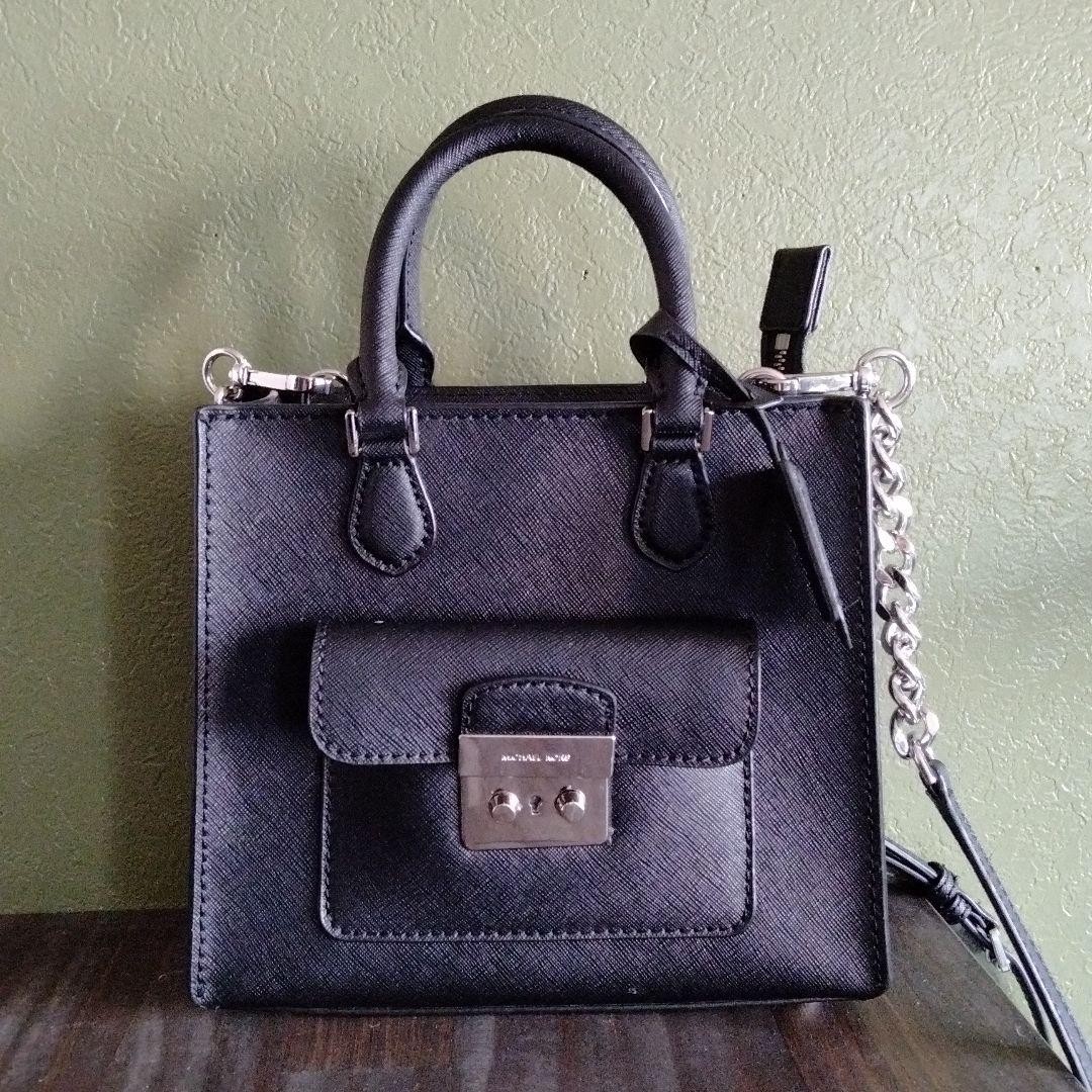 Michael Kors Black Shoulder Bag Silver Hardware