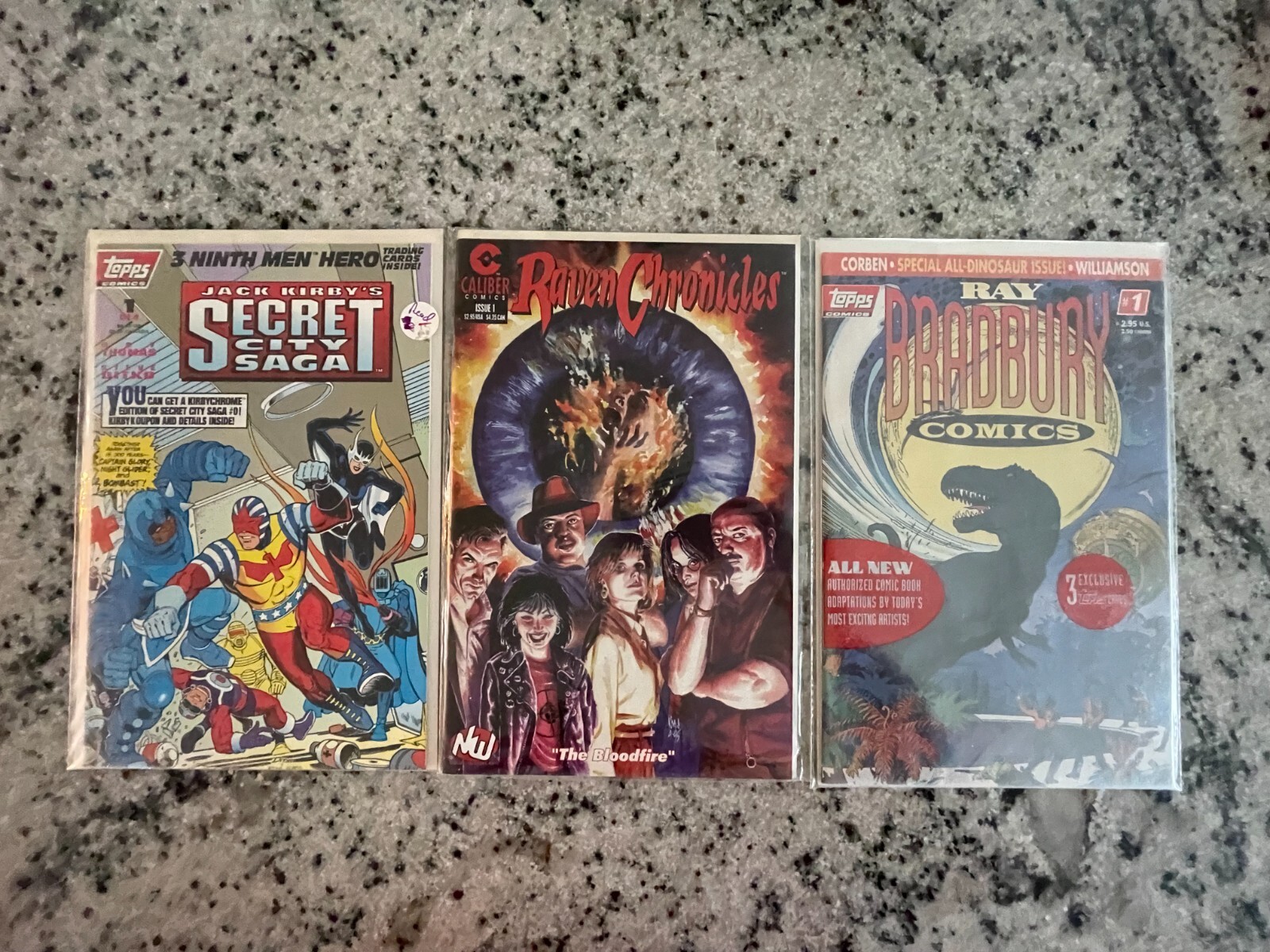 3 Comics Ray Bradbury 1 + Raven Chronicles 1 + Kirby Secret City Saga 1 NM J995