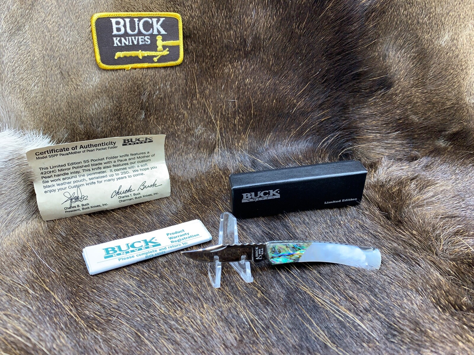 Buck B055-PP-0  Lt. Edt. Pearl & Paua Knife Only 250 Mint In Box - Rare SN# 005