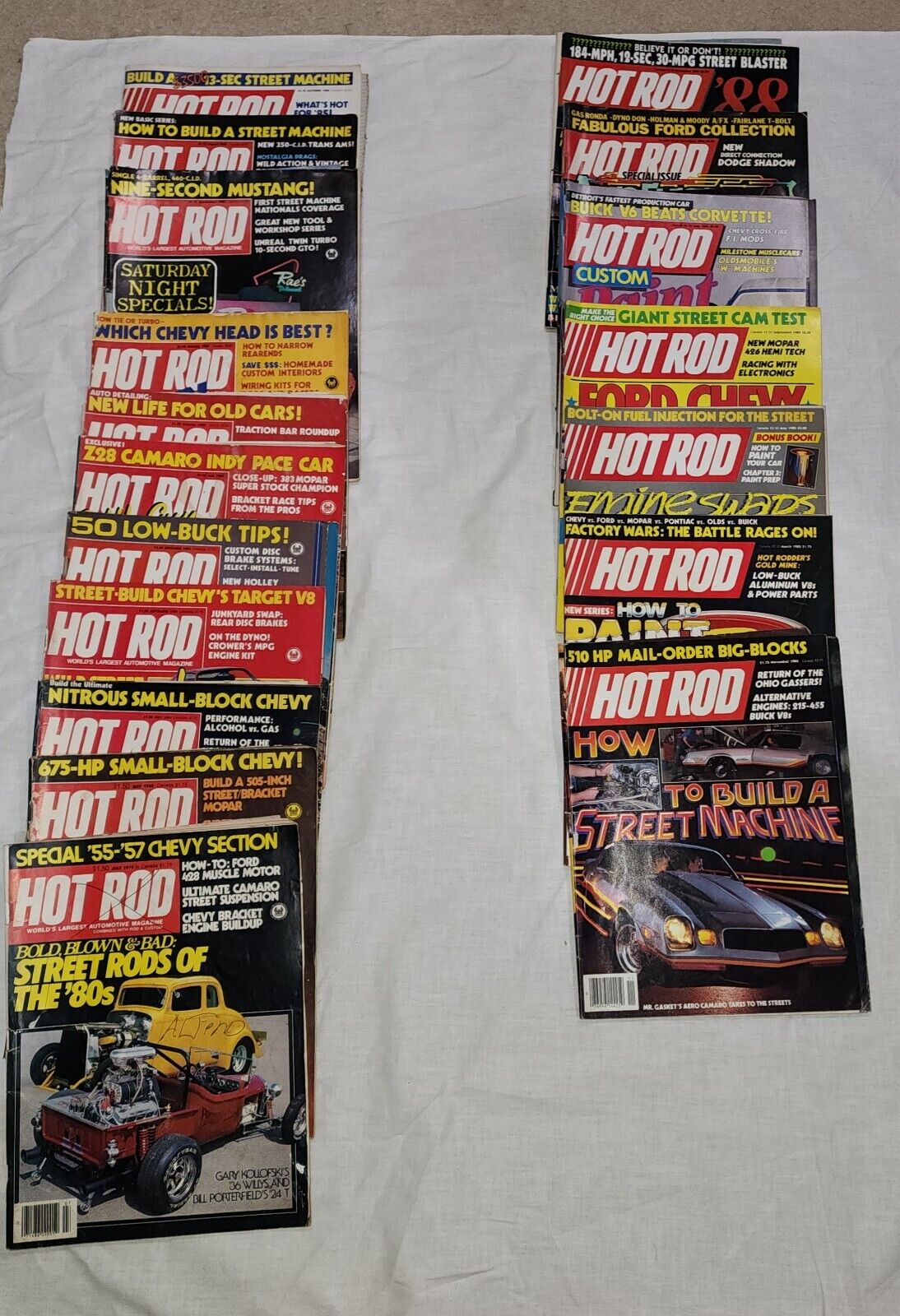 Vintage Lot Of 18 Hot Rod Magazine 1978 - 1988 Street Chevy Mustang Customs