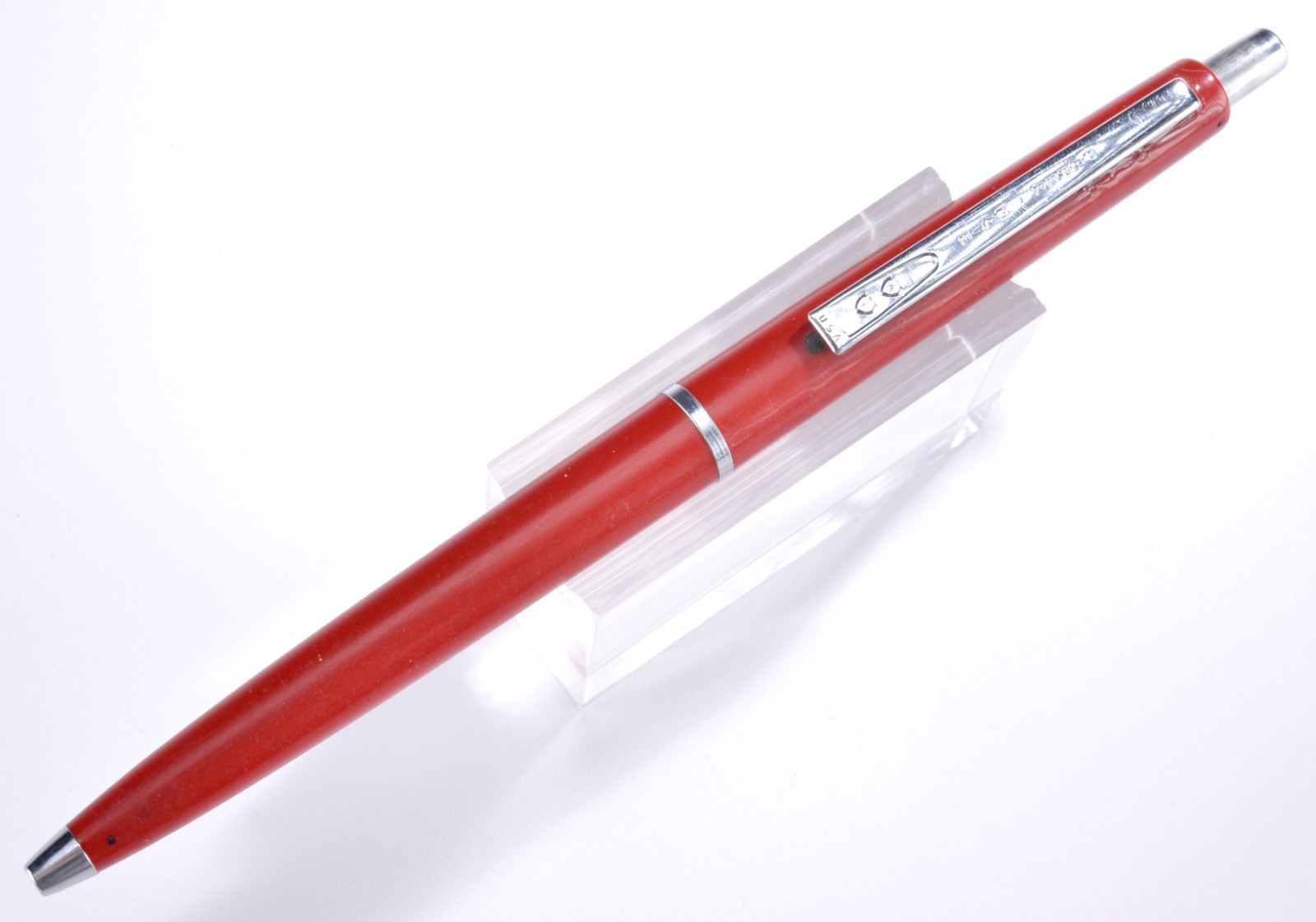 Vintage (c1966) Paper-Mate Chrome & Red Ballpoint Pen - Mid-Century Modern #37