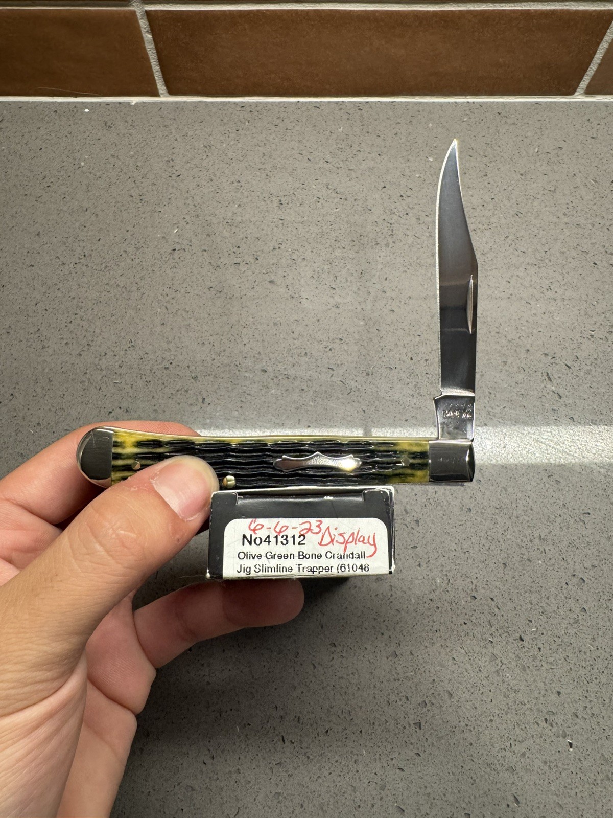 Case XX 2022 Olive Green Bone 61048 Slimline Trapper Knife 