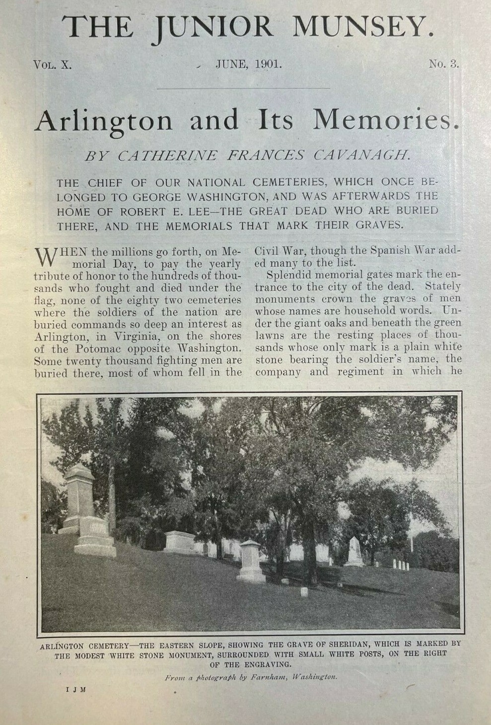 1901 Arlington National Cemetery Temple of Fame Sheridan Gate Arlington House