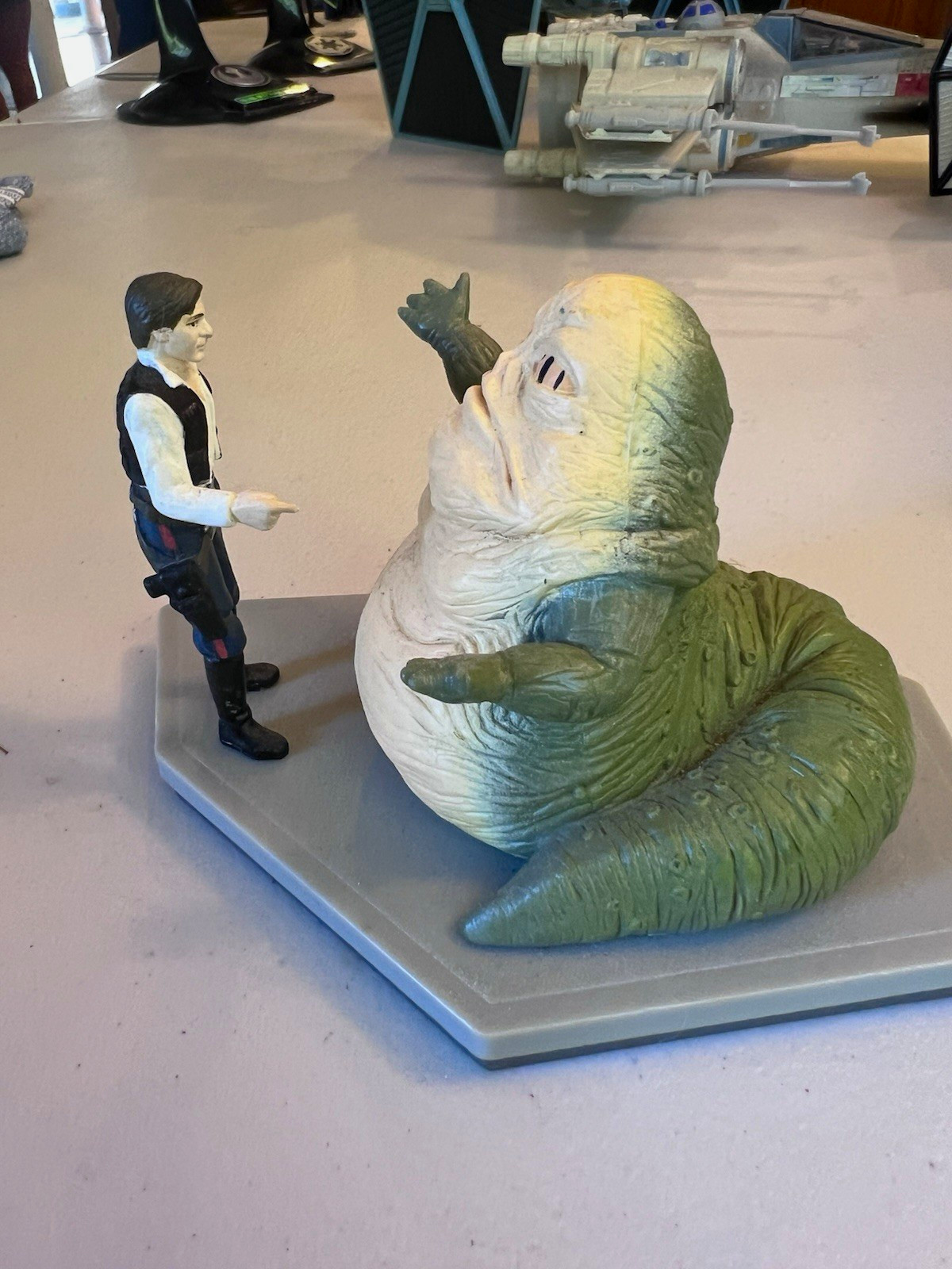 Vintage 1997 Star Wars Applause Jabba The Hutt Han Solo Vinyl Diorama Statue 426
