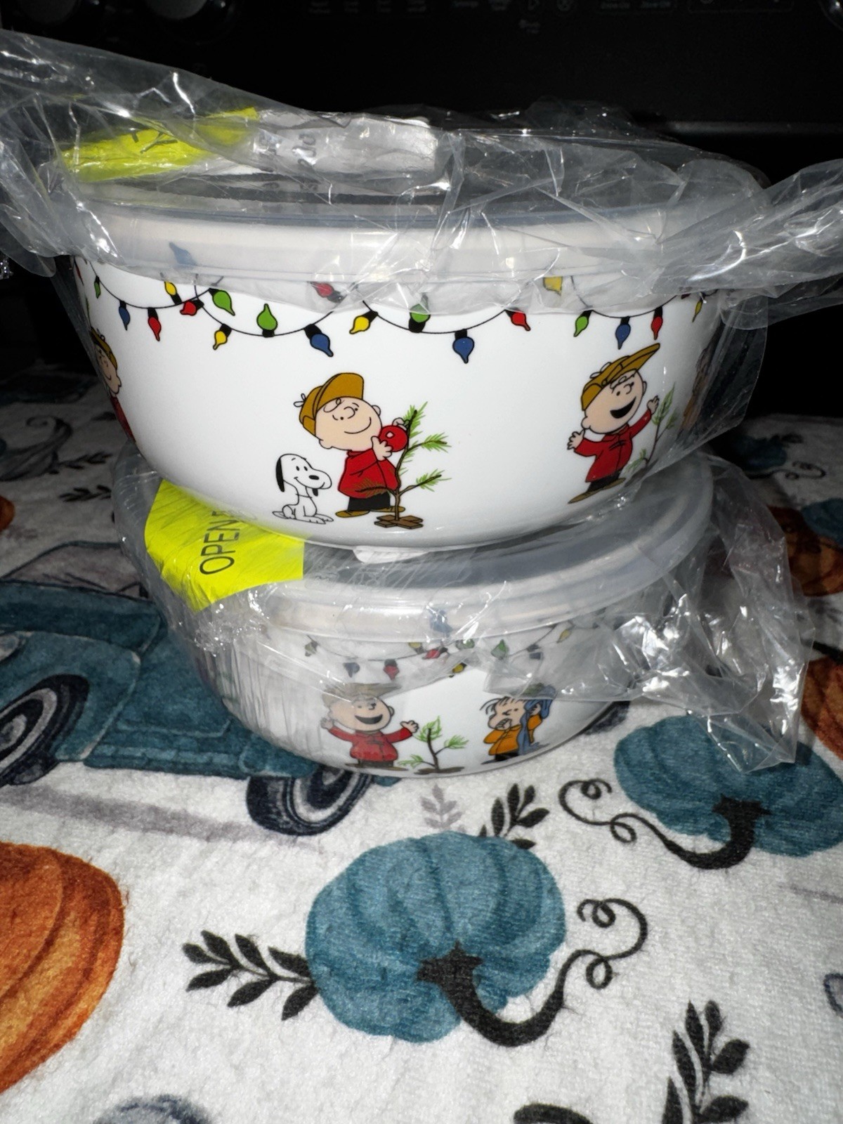New Zrike Charlie Brown Christmas Food Storage Bowls Set Of 2