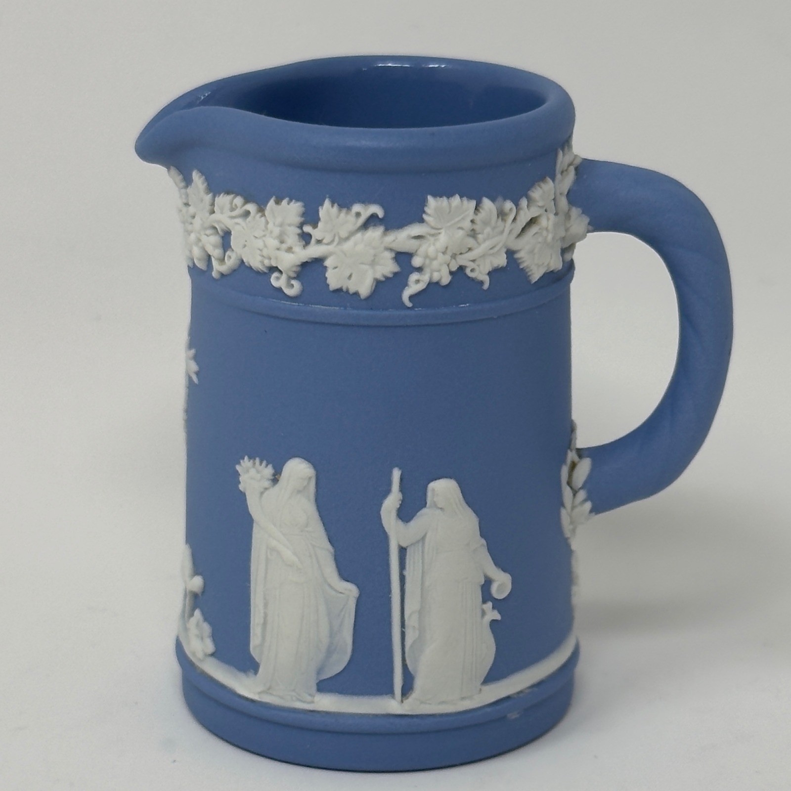 Vintage 1955 Wedgwood Blue Jasperware Miniature Creamer Pitcher England