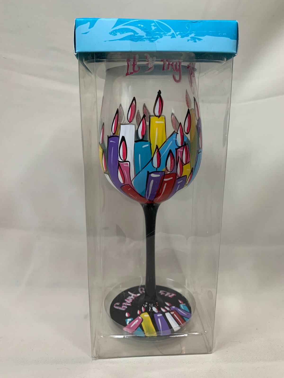De-Lite Hand Painted Wine Goblet- Brand New It\'s My Party Design - 0224A
