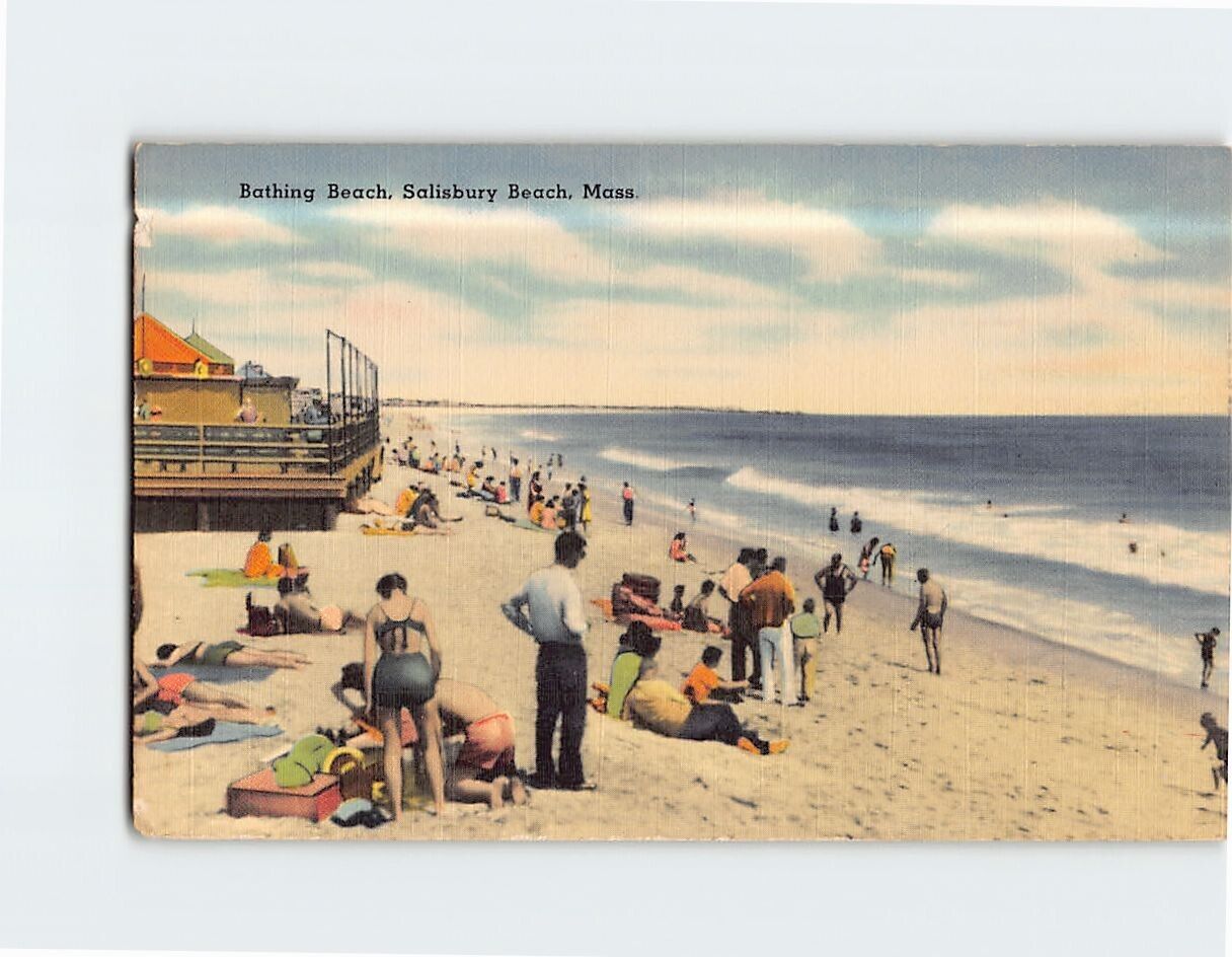 Postcard Bathing Beach Salisbury Beach Massachusetts USA