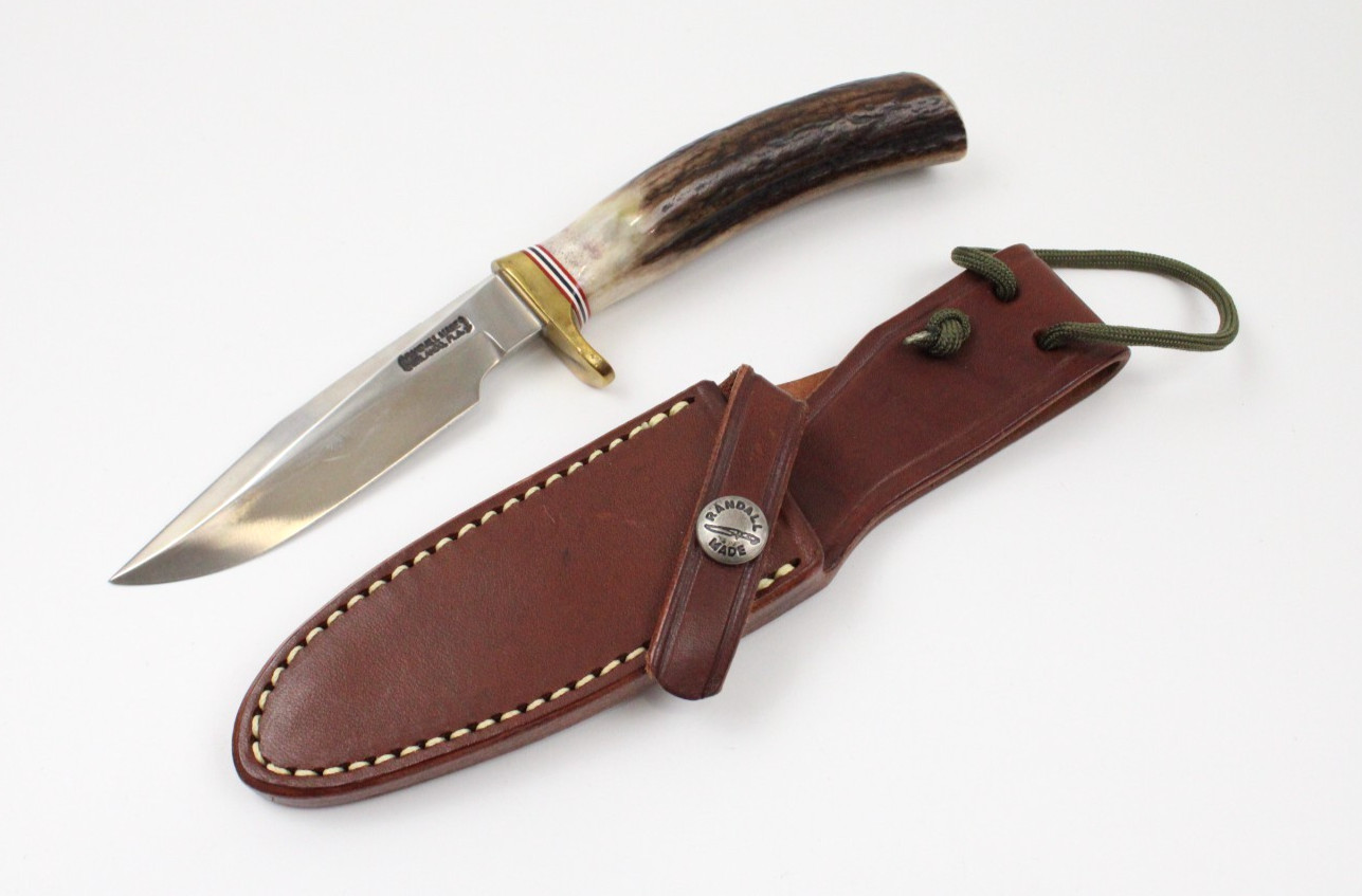 Randall Made Knives Bird & Trout Stag Model 8-4 Knife with Sheath