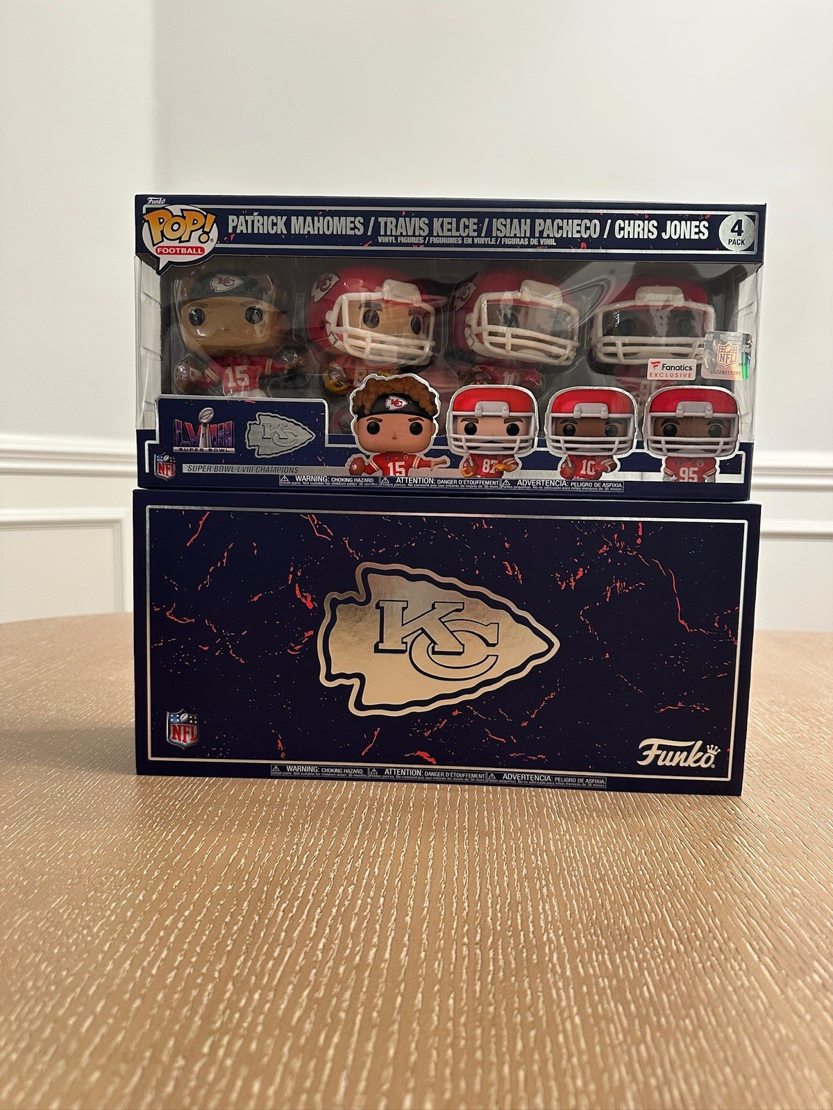 Funko Pop NFL Kansas City Chiefs Super Bowl Set 4 Pack With Box Unopened POPS