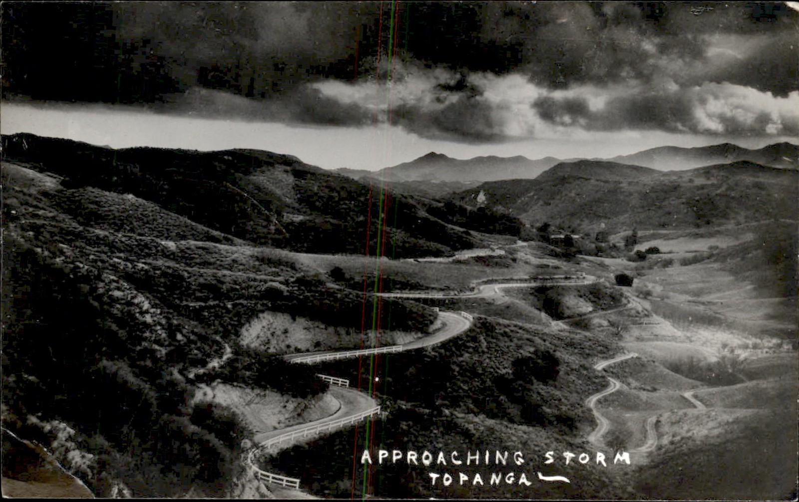 Topanga CA Winding Mountain Road c1920s-30s Real Photo Vintage Postcard bhn