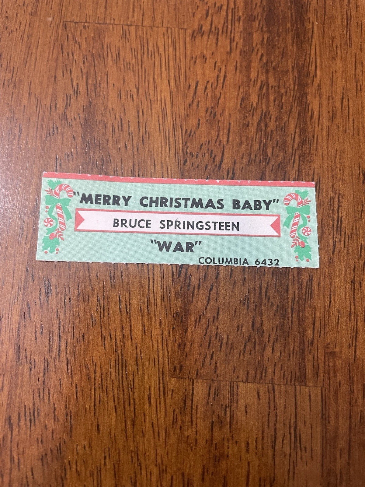 Bruce Springsteen - Merry Christmas Baby/War           Jukebox Title Strip