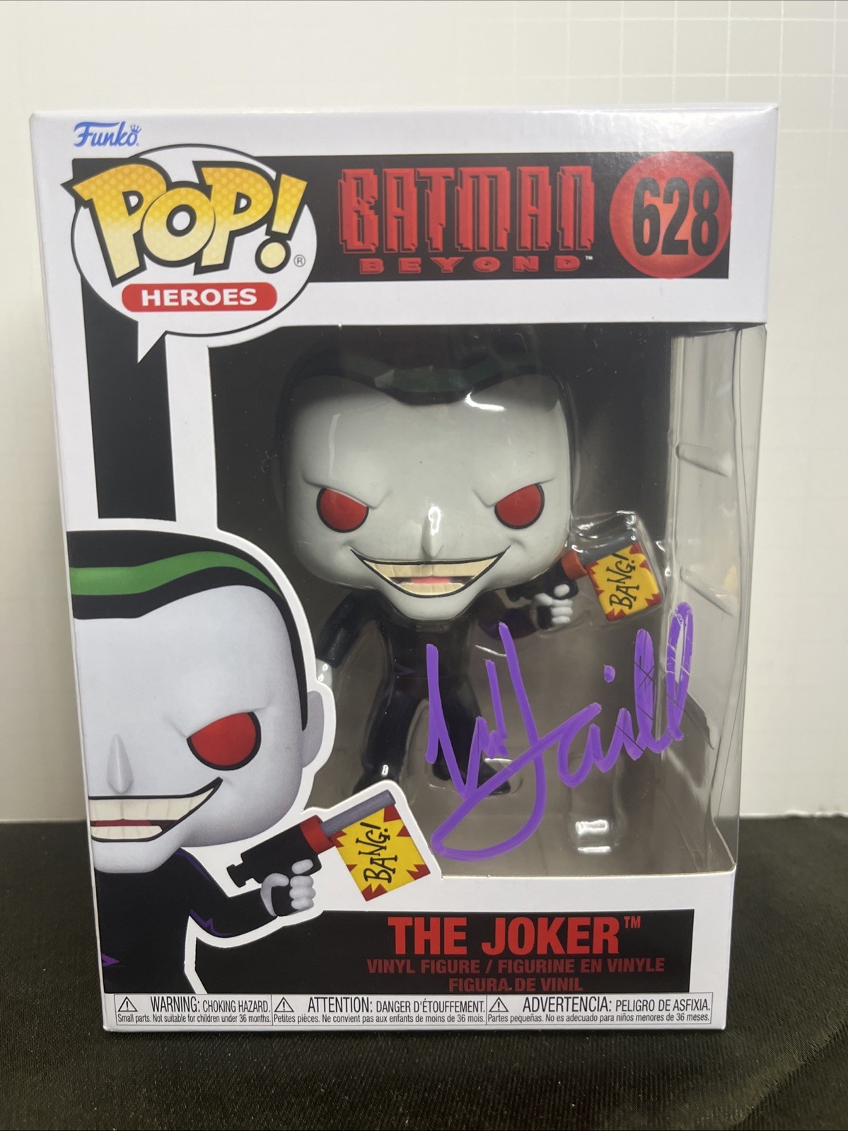 RARE MARK HAMILL AUTHENTIC SIGNED BATMAN BEYOND THE JOKER FUNKO POP #628 - COA