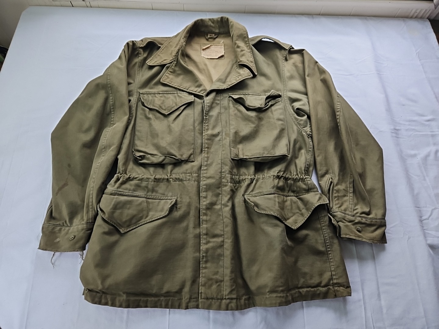 Vintage M-43 M-1943 Field Jacket Size 38 R 1940s Military US Army WW2 Combat