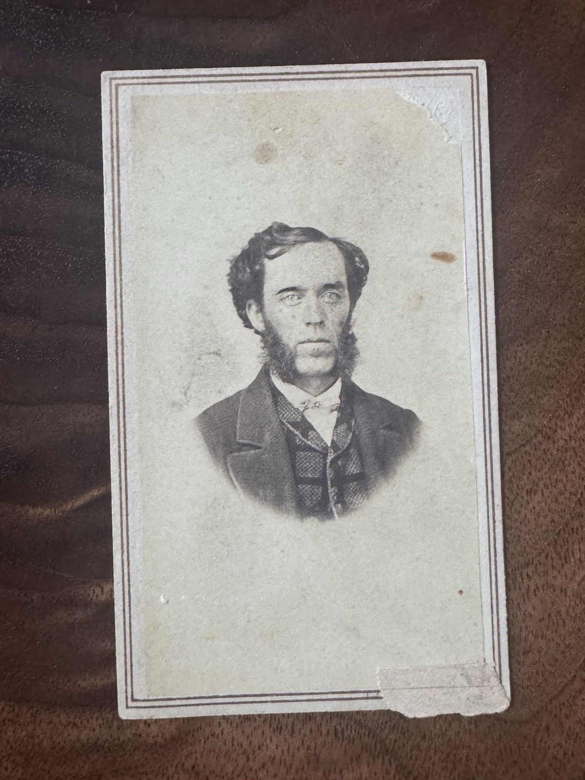 CDV Photo Unidentified Man With Mutton Chop Sideburns Late 1800’s