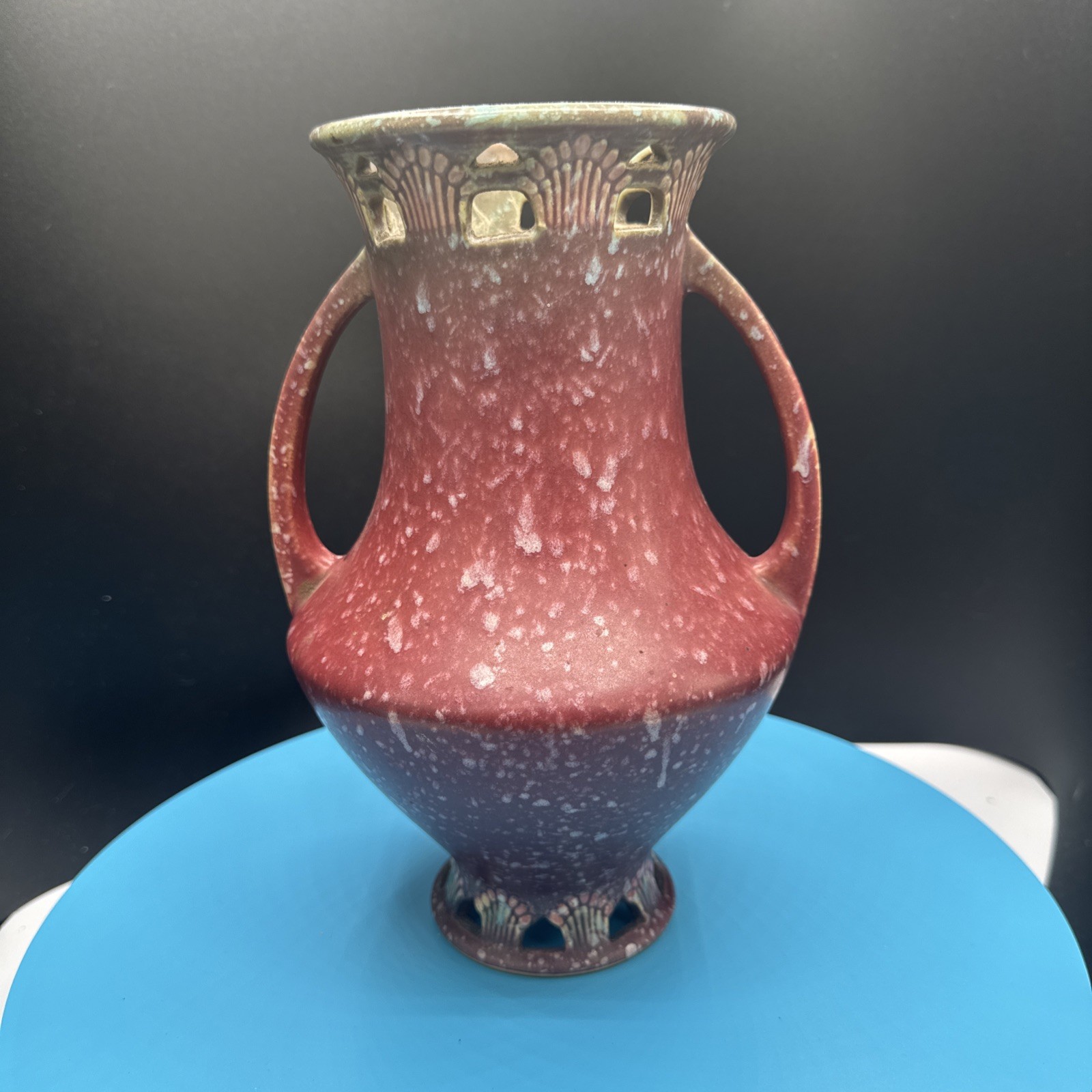 Roseville Ferella 510-9 Red Art Pottery Vase – 9” – 1931 – Excellent