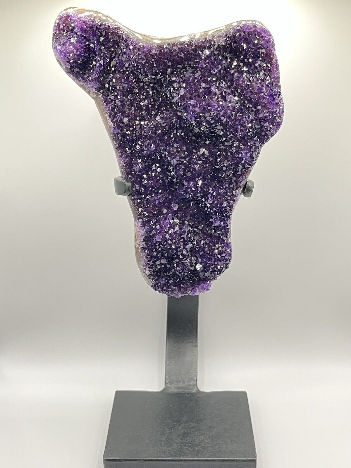 5.3 lbs deep purple amethyst geode cluster with stand