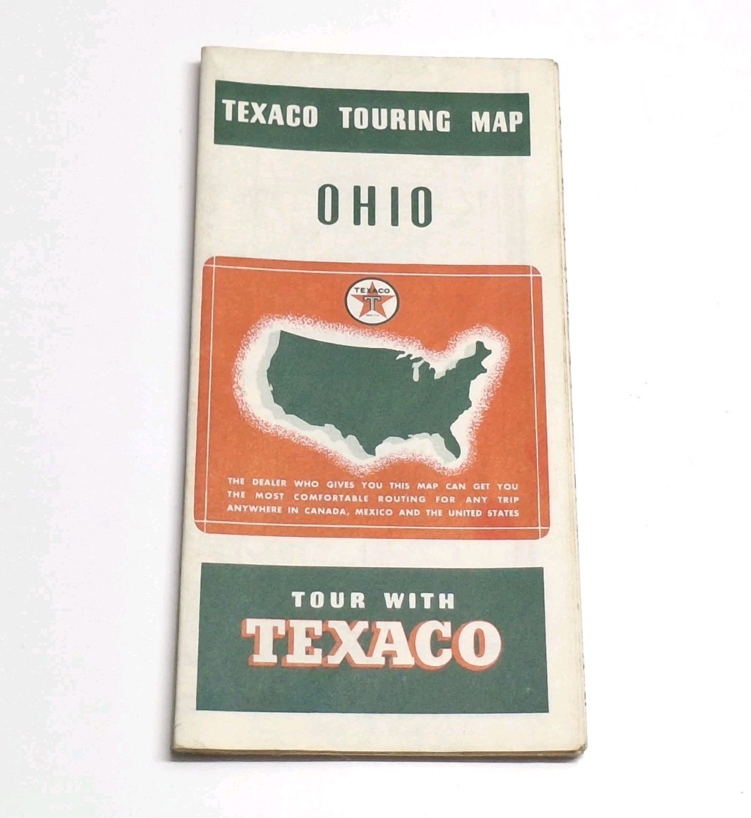 Texaco Touring Map Gas Station Travel Road Brochure Ohio 1939