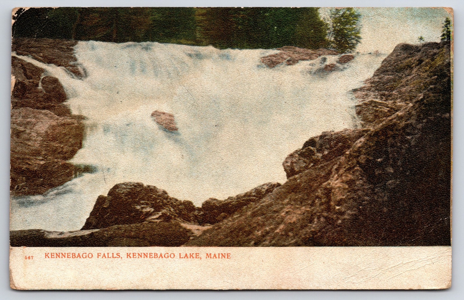C1905 Kennebago Falls Kennebago Lake Maine Postcard