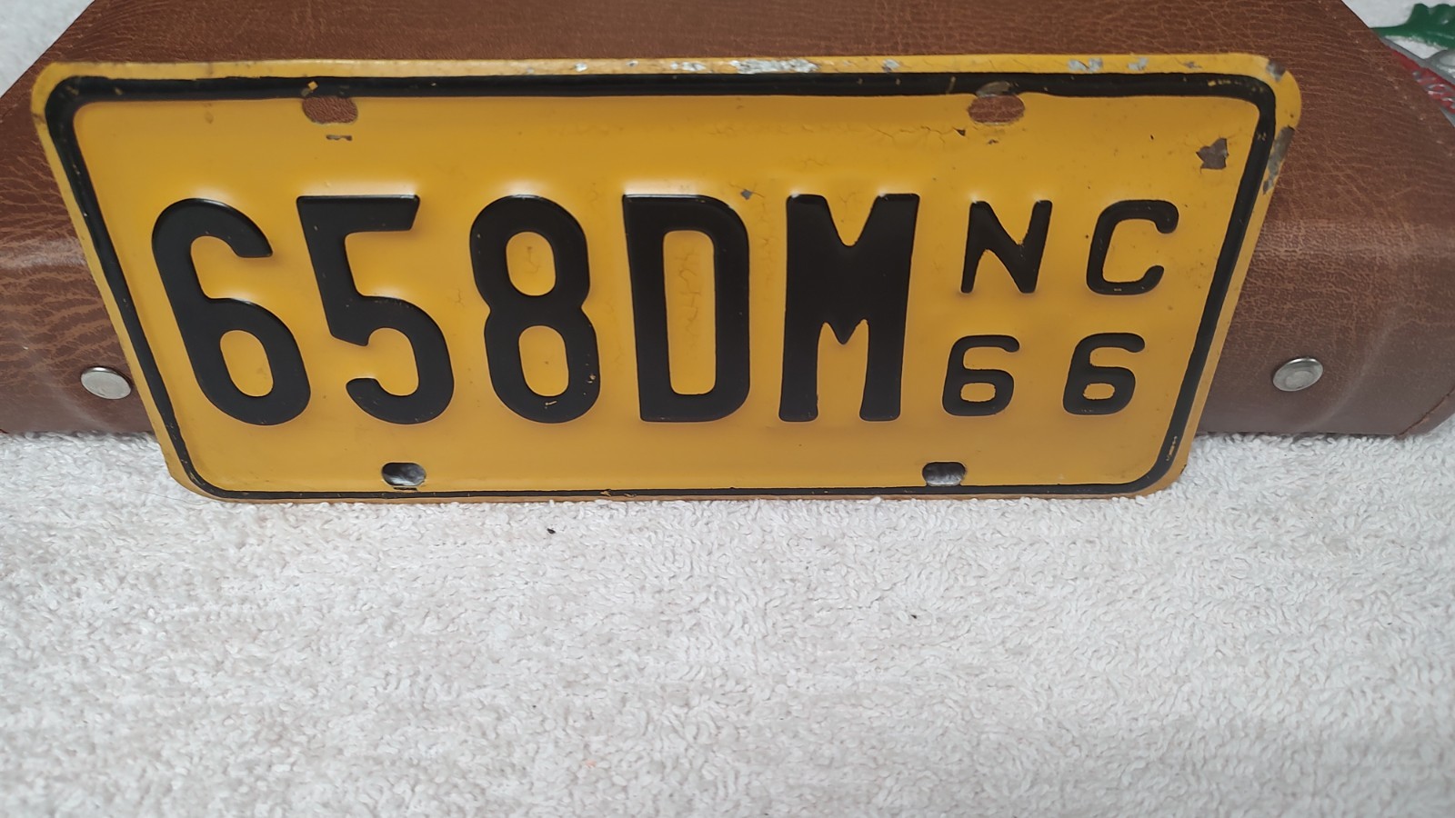 1966 North Carolina DEALER MOTORCYCLE License Tag #658DM