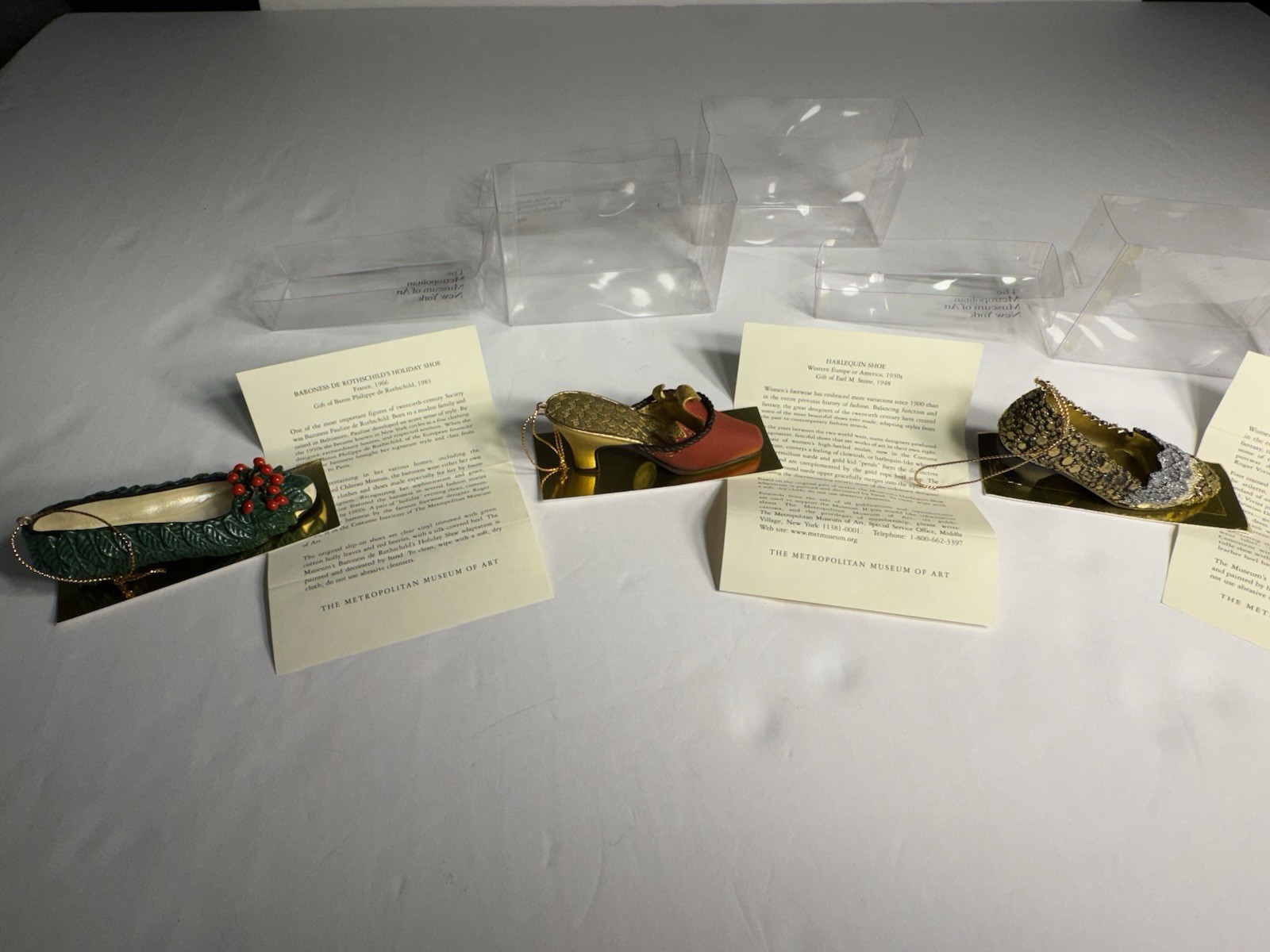 Metropolitan Museum of Art NY Shoe Christmas Ornament MMA Box Lot Of 3 NIB NICE