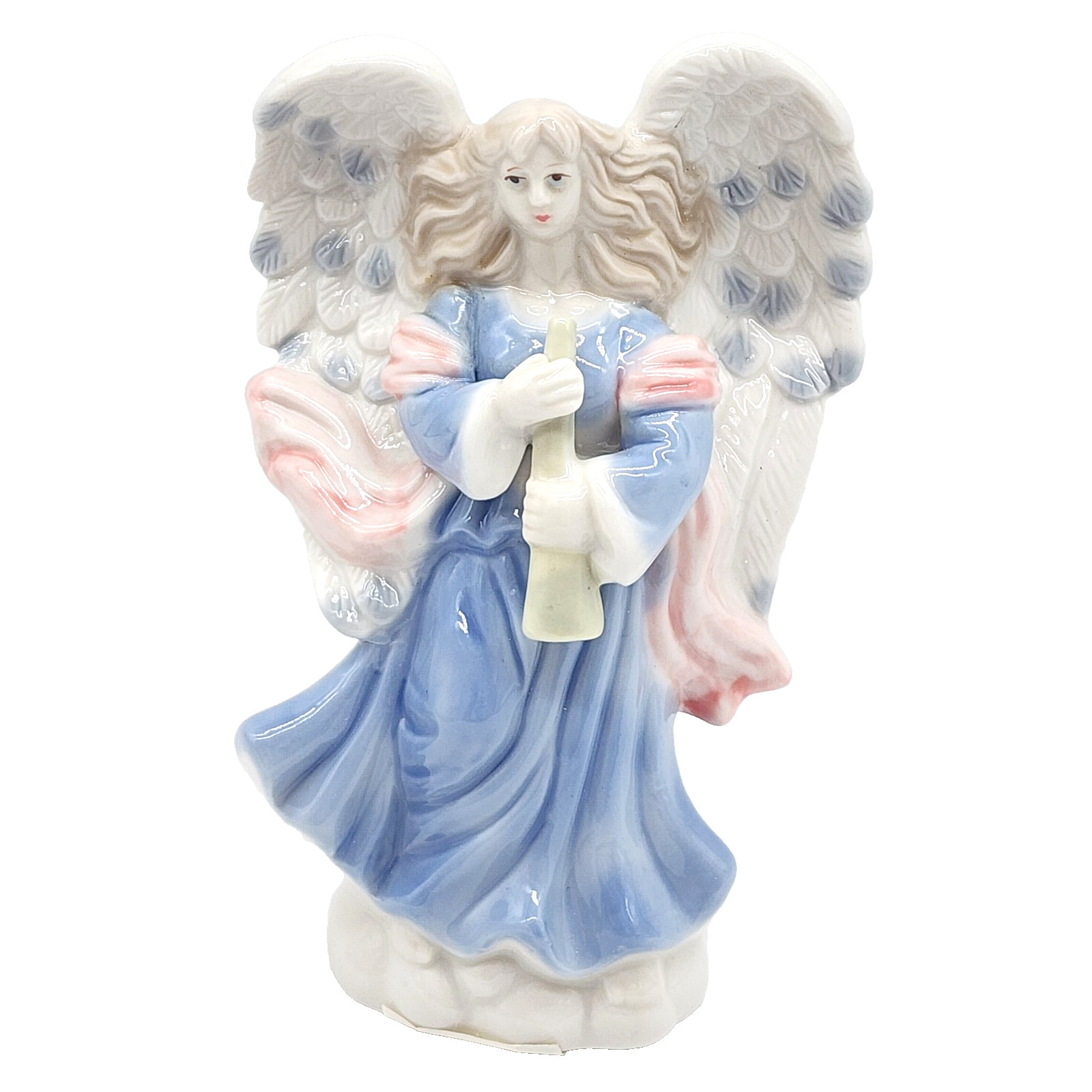 Vintage Porcelain Angel With Trumpet Horn 6.5\
