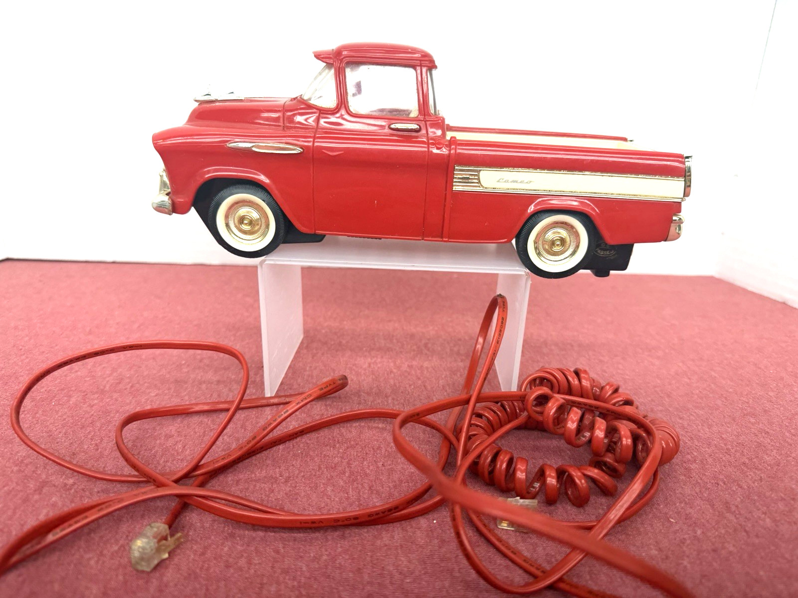 vintage TeleMania Chevrolet Cameo Pickup Truck Telephone RED works