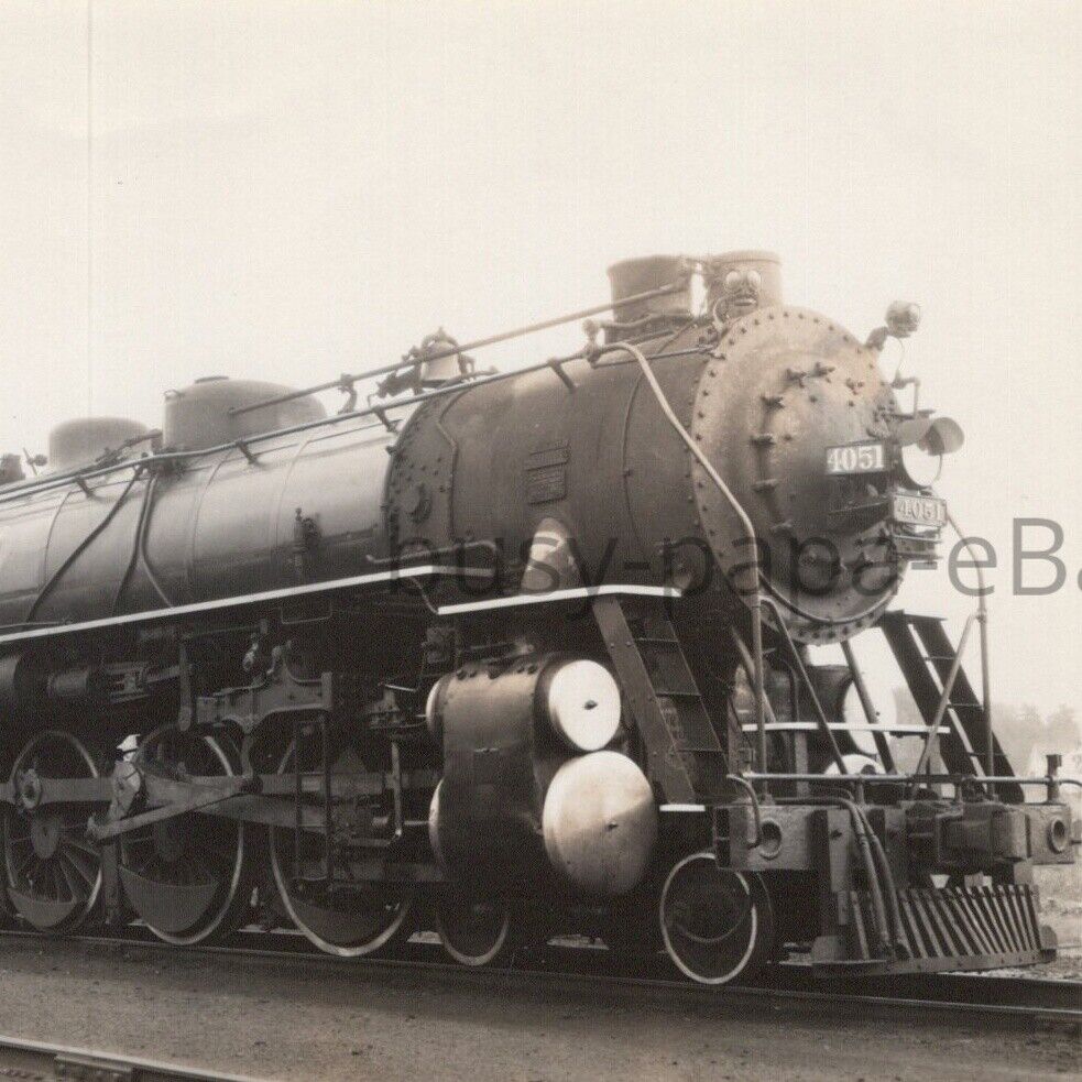 1931 RPPC Rock Island Lines Locomotive M-50 4-8-2 4051 Trenton Missouri Postcard