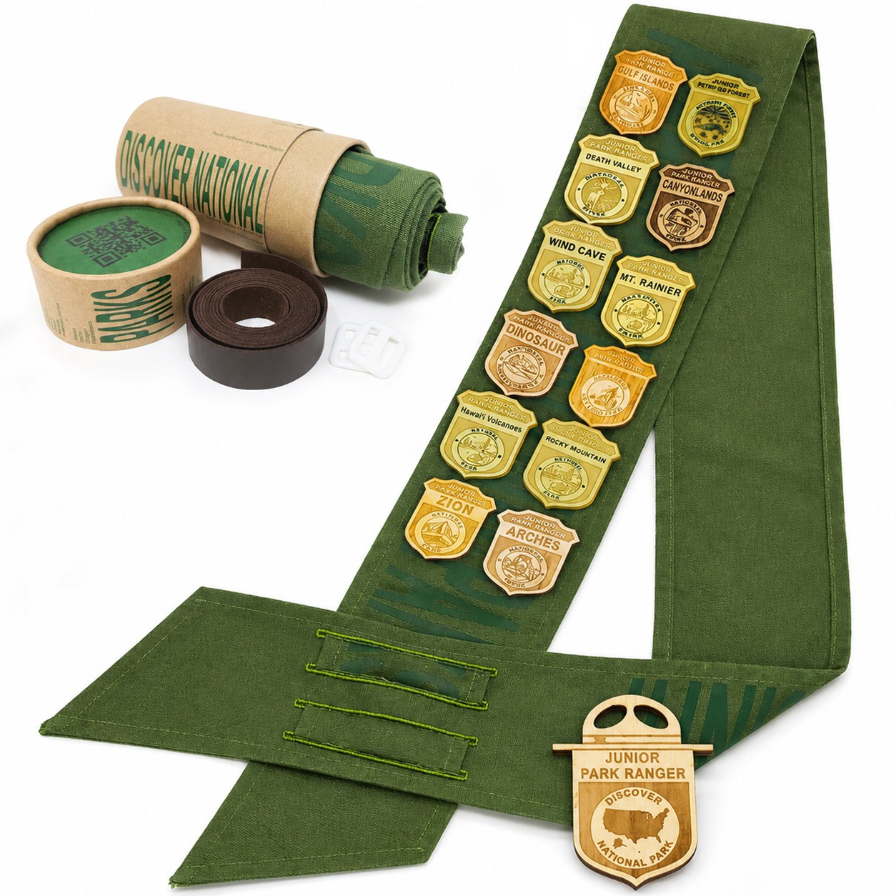 National Park Junior Ranger Sash Set Adventure Badge Holder with Storage Tube