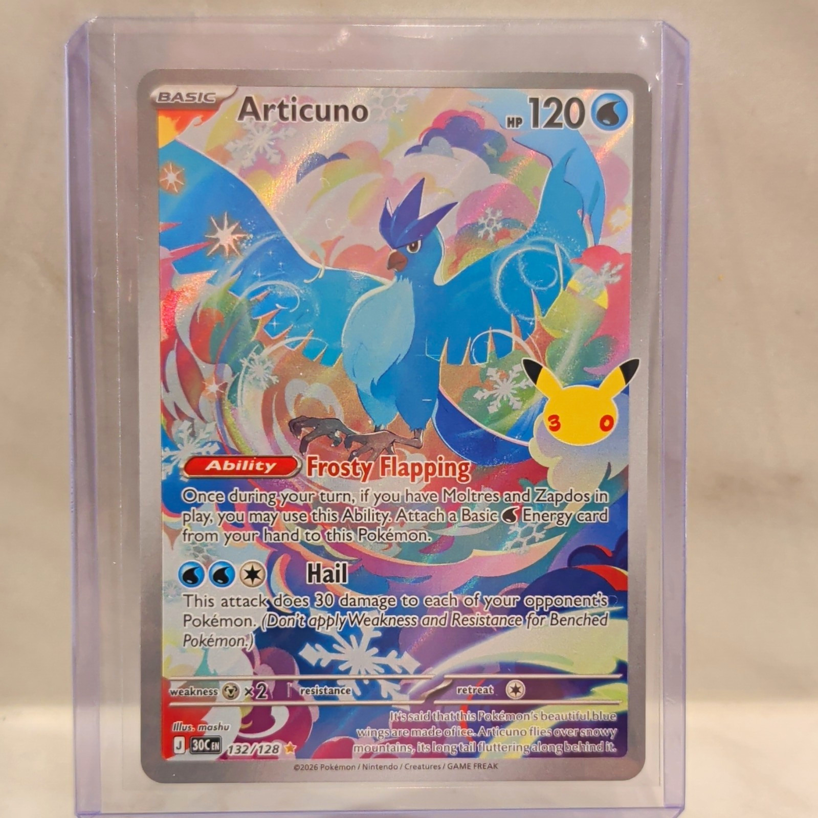 Pokémon TCG Articuno 132/128 Scarlet & Violet 151 Secret Rare Full Art Holo