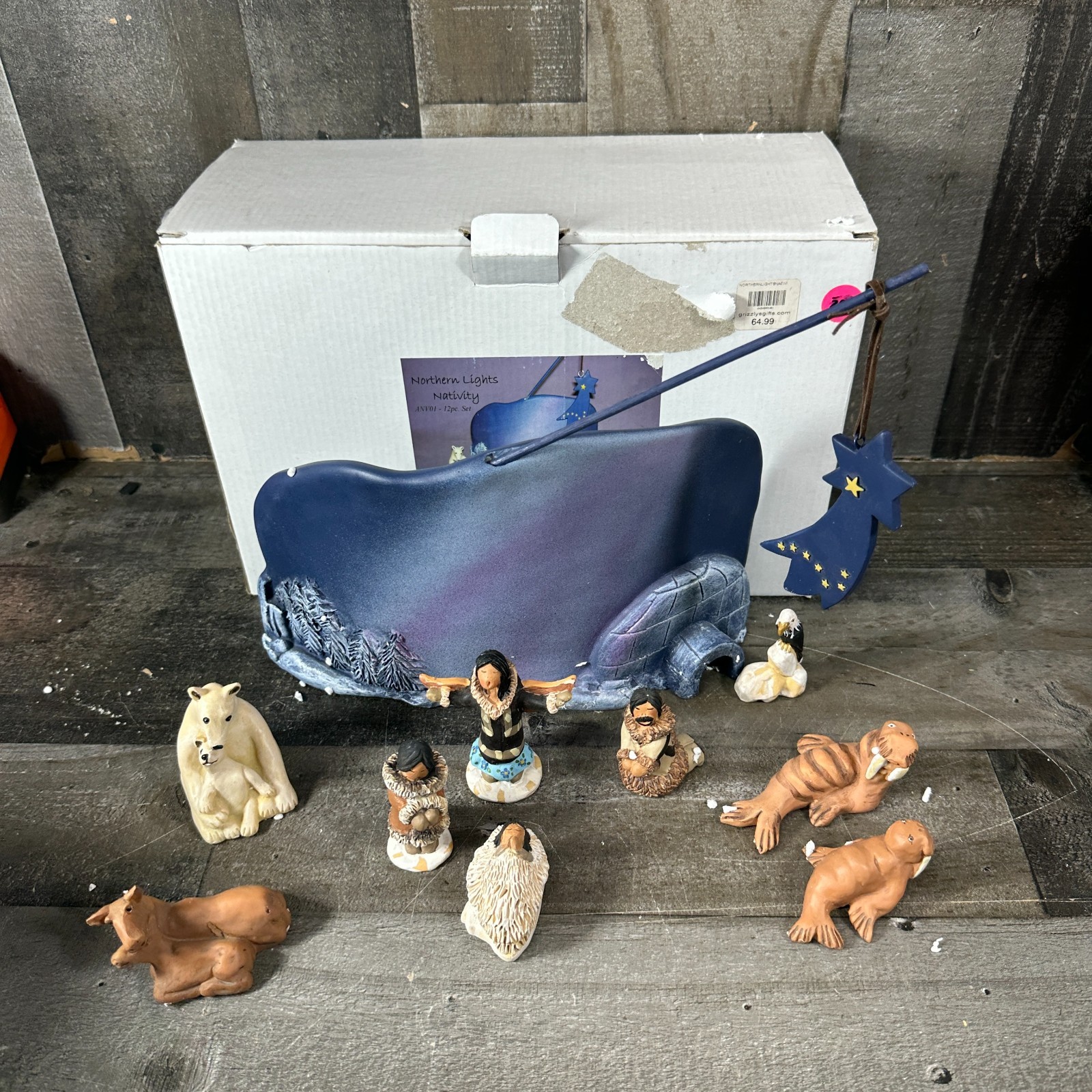 Alaska Nativity Set 10 Piece Children Northern Lights 2011 Golder Christmas
