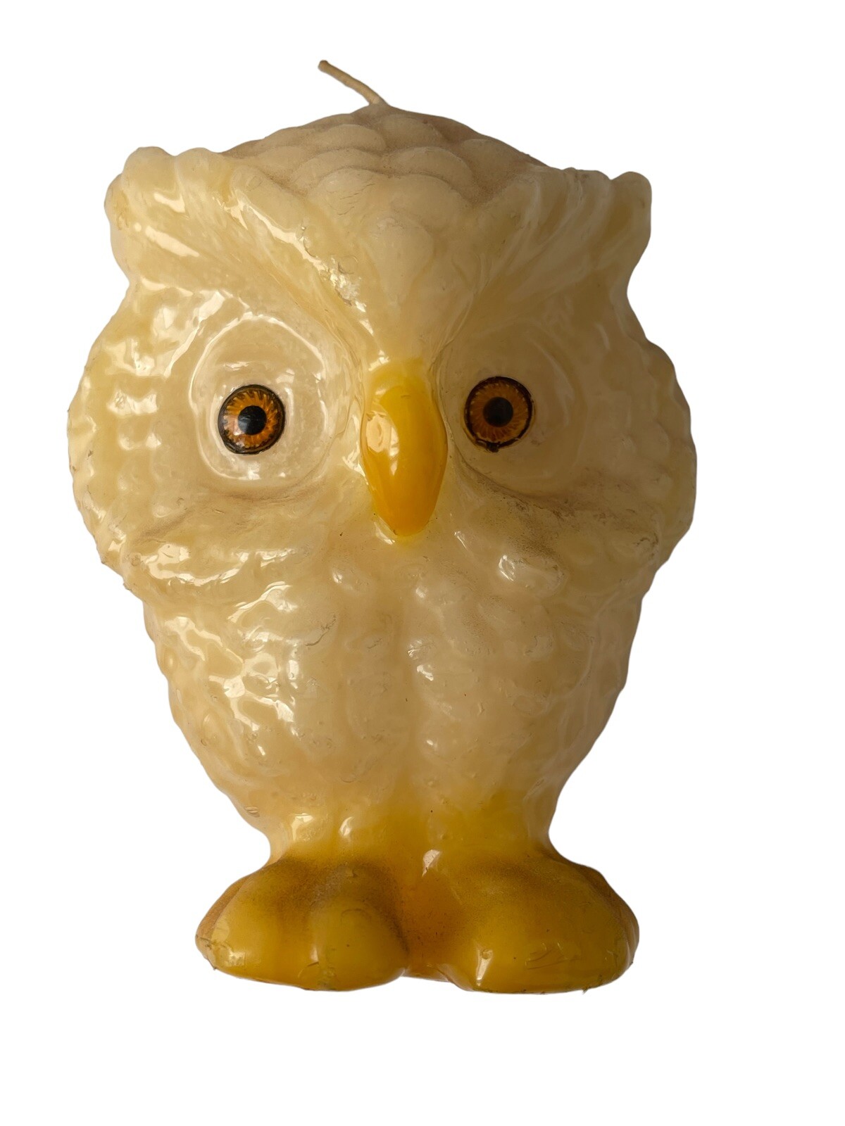 Vintage 70’s Yellow Owl Candle Kitsch 4\