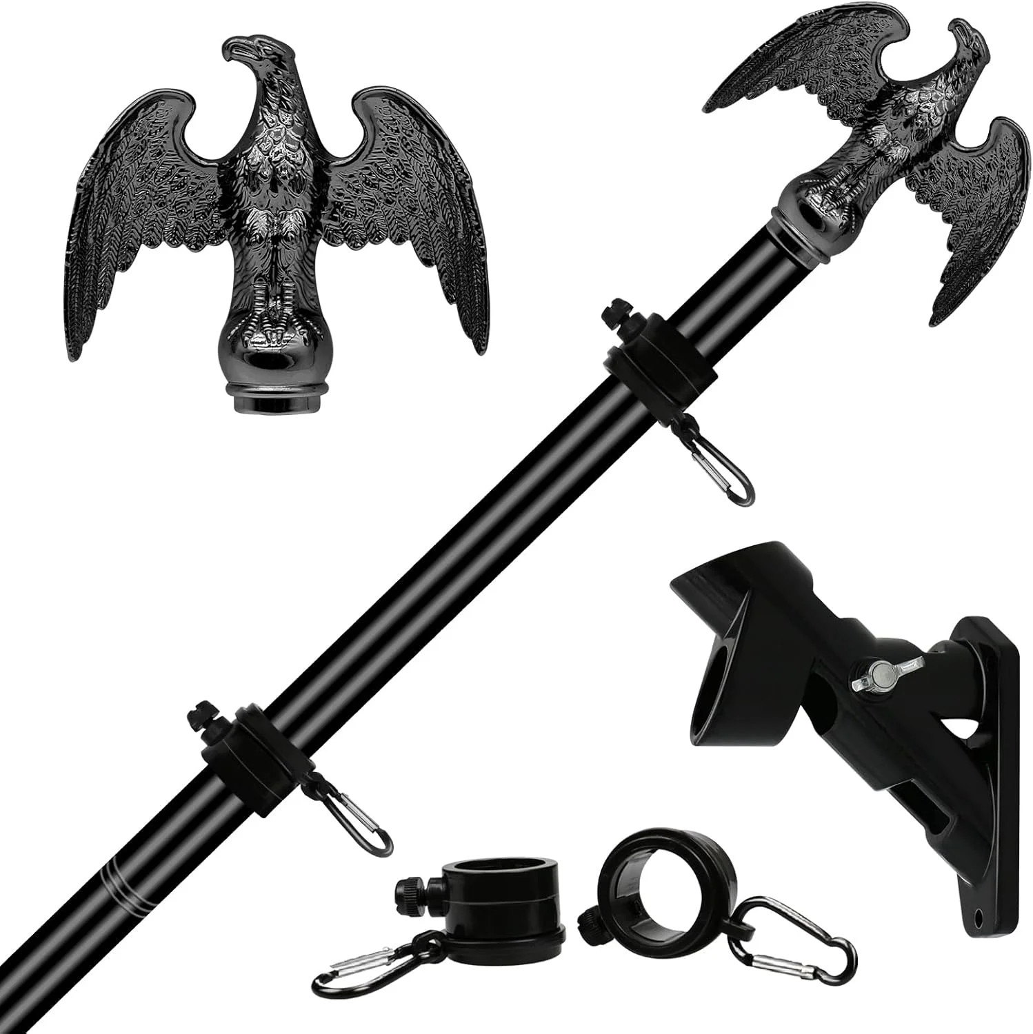 6 FT Flag Pole for Outside House with Eagle Topper, Stainless Steel Flag Pole