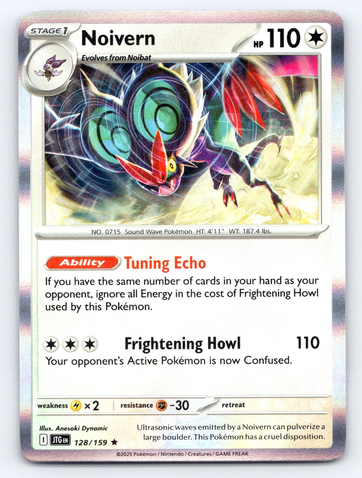 Noivern 128/159 Rare Journey Together Pokemon Reverse Holo Near Mint