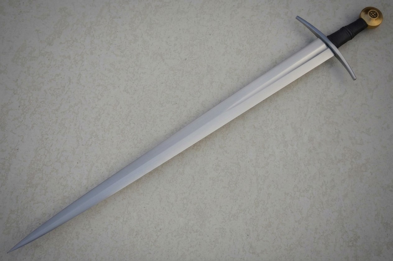 Custom Forged Handmade Medieval Stainless Steel Sword with Bronze Pommel