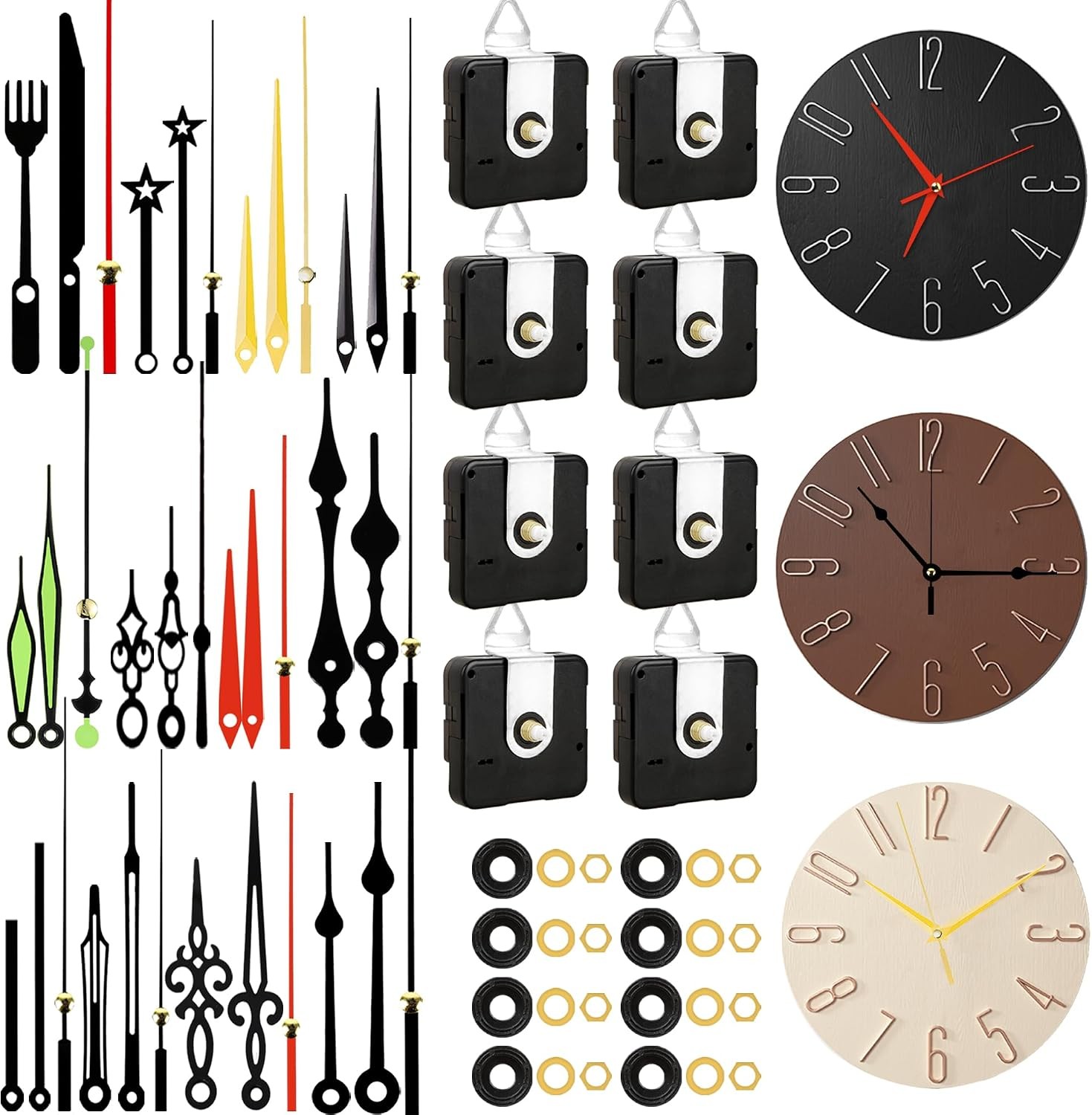 8 PCS High Torque Quartz Clock Movement Mechanism Clock Kit with 12 Different... 8 PCS High Torque Quartz Clock Movement Mechanism Clock Kit with 12 Different...