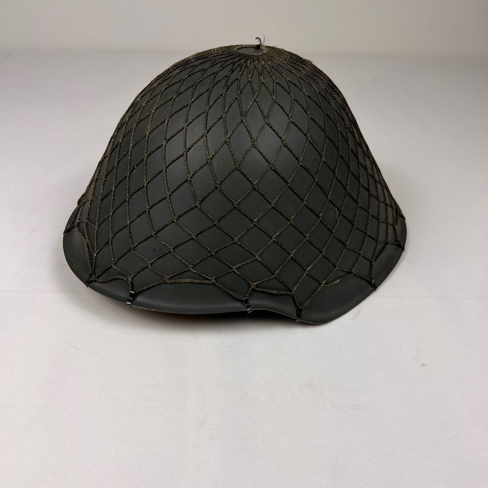 East German NVA M56 Steel Helmet Size II Green Camo Net Cold War Militaria