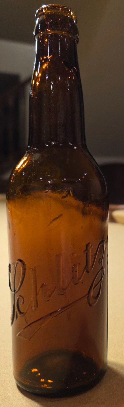 Rare Vintage  Pre-pro (Early 1900s) Schlitz Amber Beer Bottle - Milwaukee