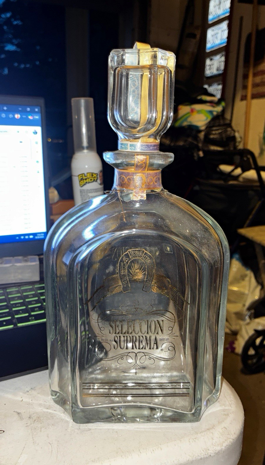 Herradura Seleccion Suprema Extra Añejo 750ml EMPTY bottle tequila collectible.