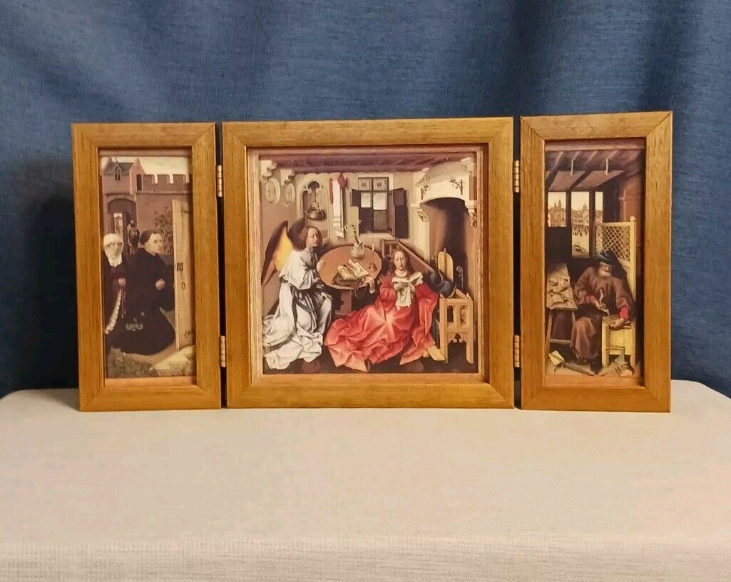 Triptych Of The Annunciation By Campin Wooden Portable Alter Icon Made In Canada