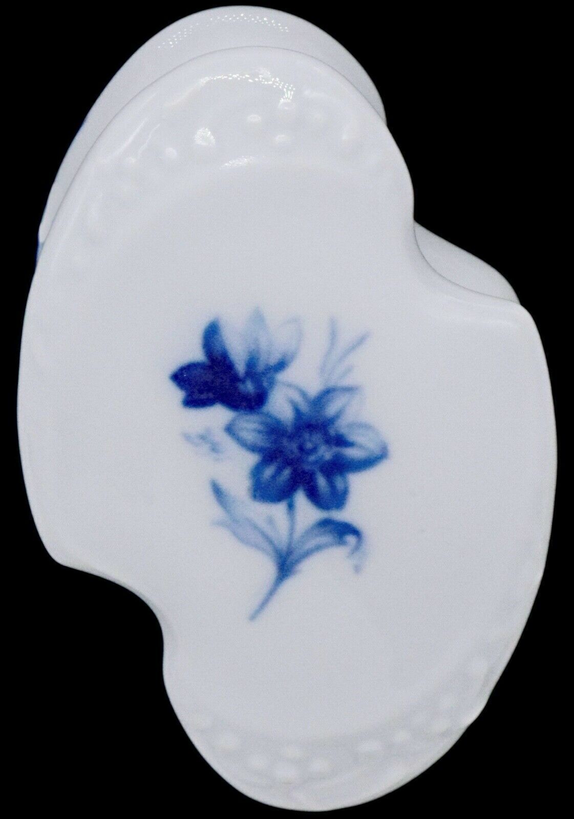Limoges France White Porcelain Blue Floral Trinket Jewelry Box